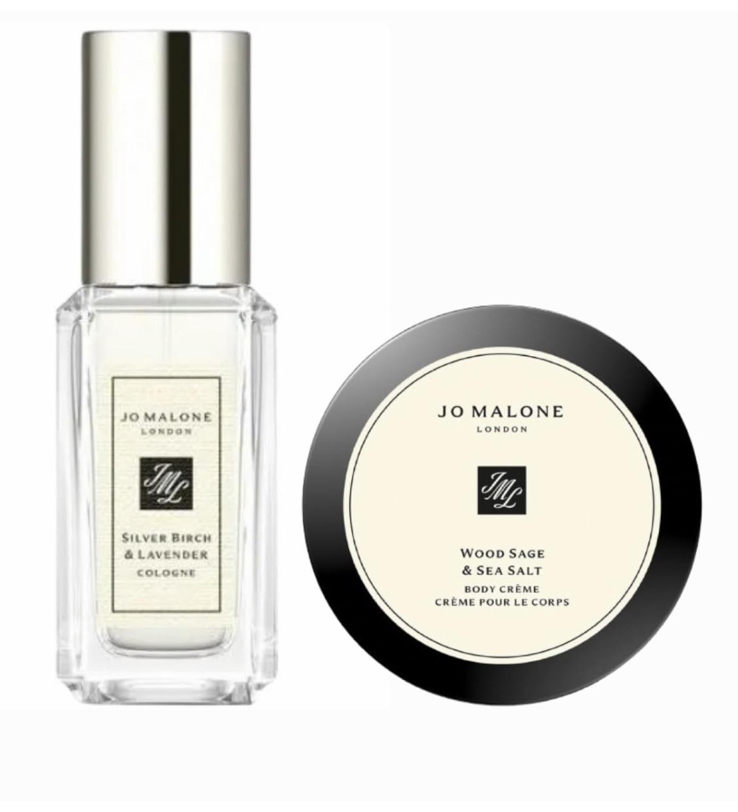 Jo Malone Silver Birch & Lavender Cologne and Body Cream Women Perfume .3 fl oz / 9mL Holiday Set Travel Size