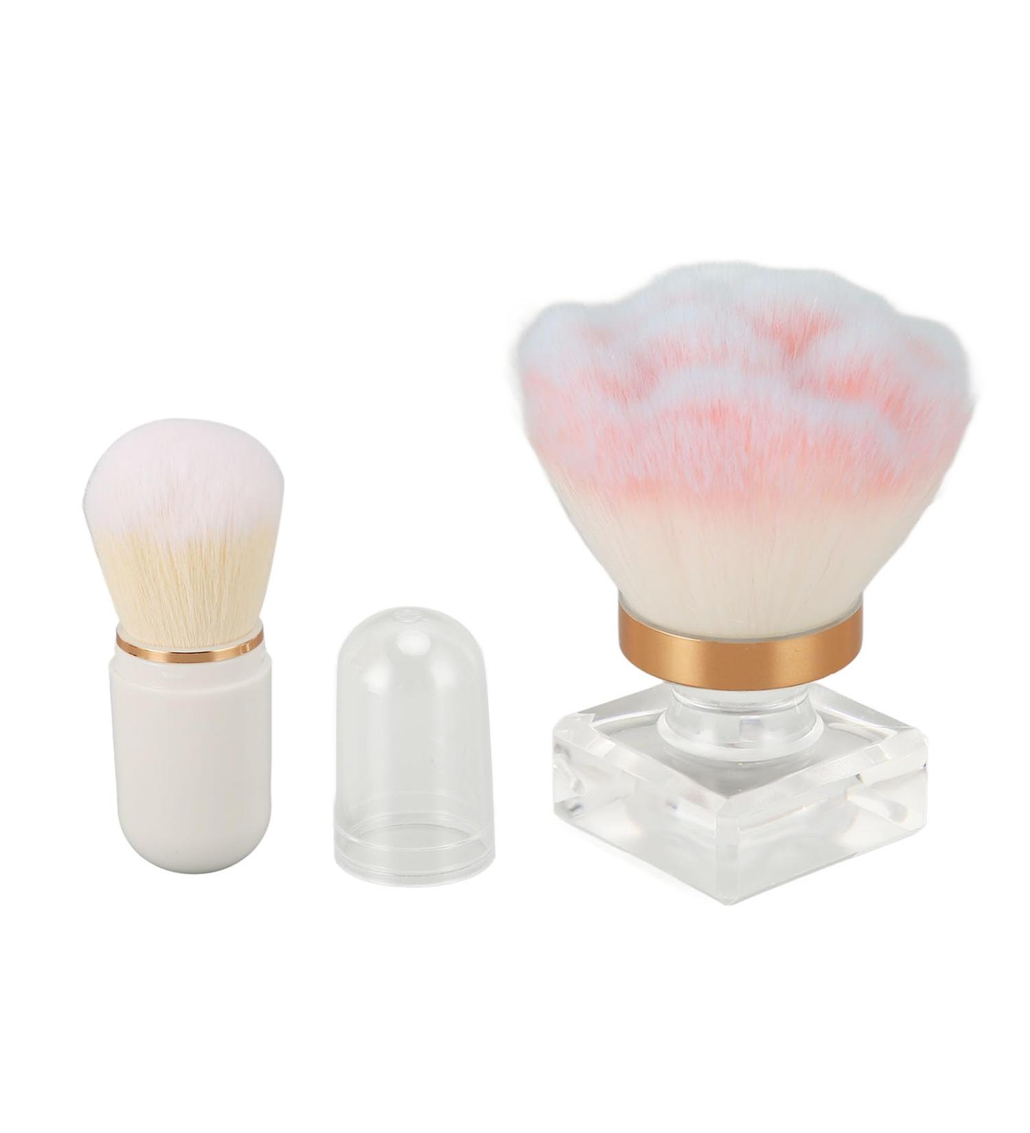 Retractable Kabuki Makeup Brush Duo with Soft Bristles Ergonomic Handle Durable for Blush and Loose Powder Compact and Portable - Buy Online on GoSupps.com