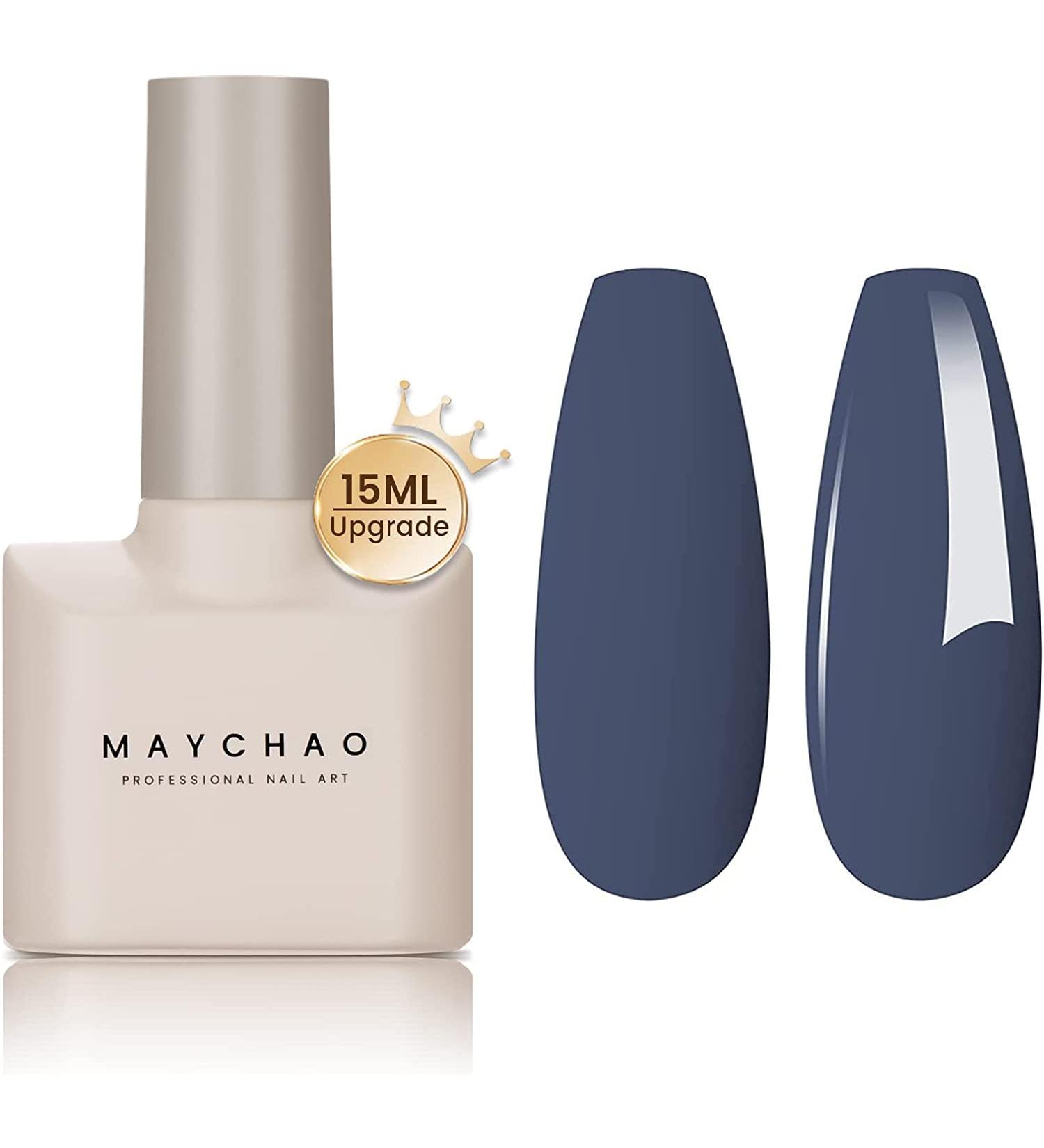 MAYCHAO 15ML Blue Gel Nail Polish 1Pc Dark Blue Gel Polish Soak Off UV LED Nail Polish Nail Art Starter Manicure Salon DIY at Home 0.5 OZ Navy Blue - Buy Online on GoSupps.com