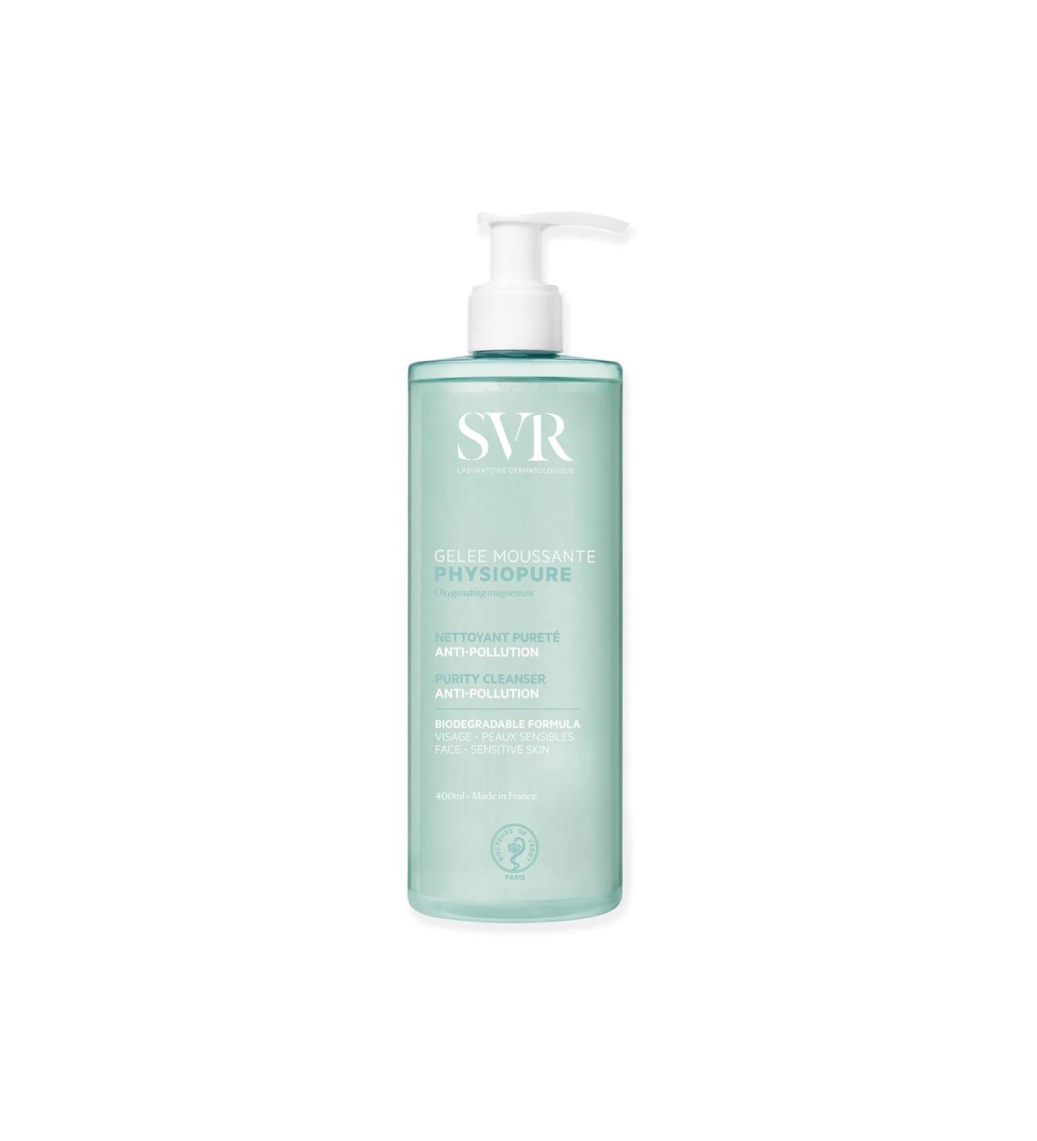 SVR - Physiopure Foaming Face Jelly - Gentle Purity Cleansing Care - Anti-pollution - For Sensitive Skin - Biodegradable Formula - 400 ml - Buy Online on GoSupps.com