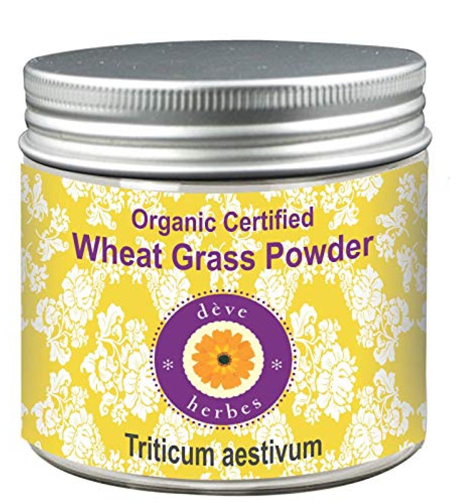  Deve Herbes Deve Herbs Pure Wheatgrass Powder (Triticum aestivum) Certified Organic Natural Therapeutic Grade 100gm (3.5 oz) - Buy Online on GoSupps.com