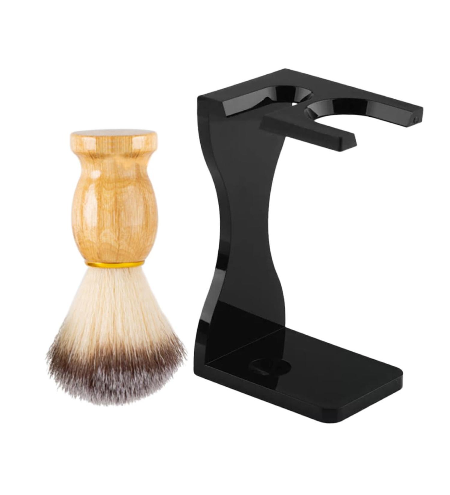 Fomiyes Shaving Set - 2 Sets of Jack Shaving Stands for Men | Dual Shaving Brush Holder & Beard Brush Storage | Acrylic Razor Stand for Grooming - Buy Online on GoSupps.com