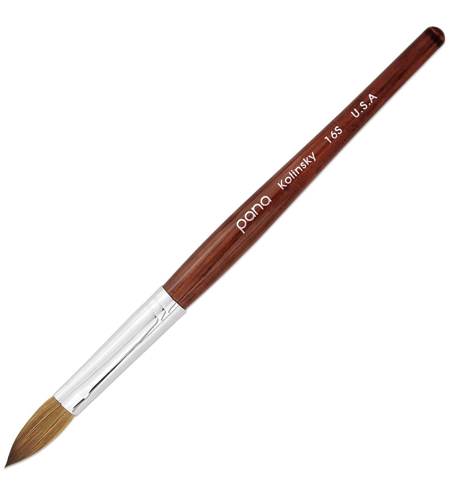 PANA Size 10 Kolinsky Hair Acrylic Nail Brush - Oval Crimped Shape with Mahogany Wood Handle - Perfect for Nail Extension and Manicure Pedicure - Buy Online on GoSupps.com