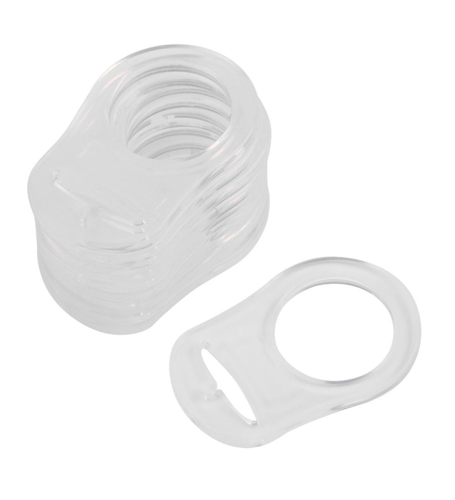 10-Piece Silicone Clear Baby Pacifier Holder Clip & Case | Transparent Adapter for Button Style Pacifier Leash & Teething Toys - Buy Online on GoSupps.com