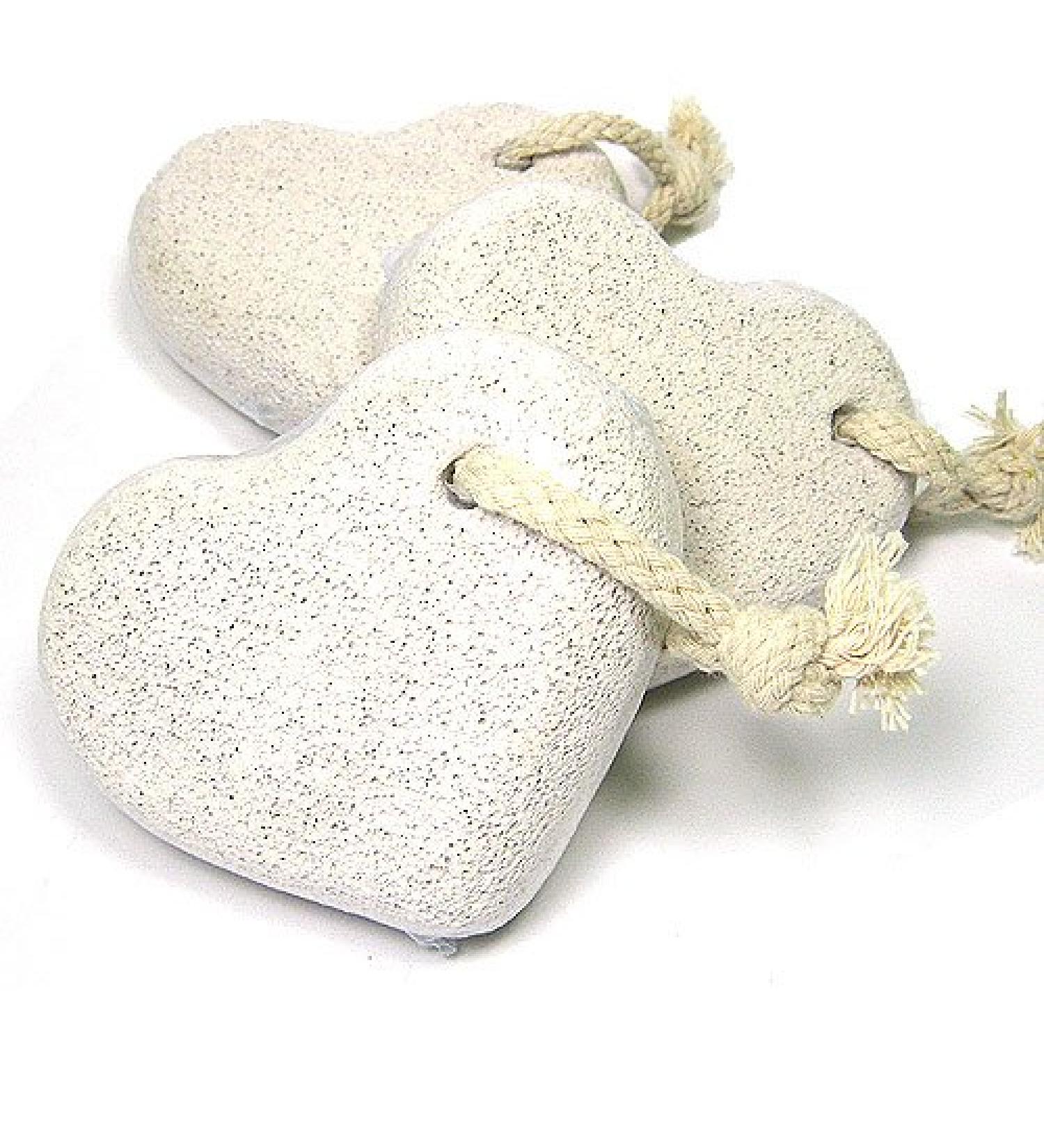 MGS SHOP Natural pumice stone hearts with cord in a set foot care pedicure callus (set of 3)