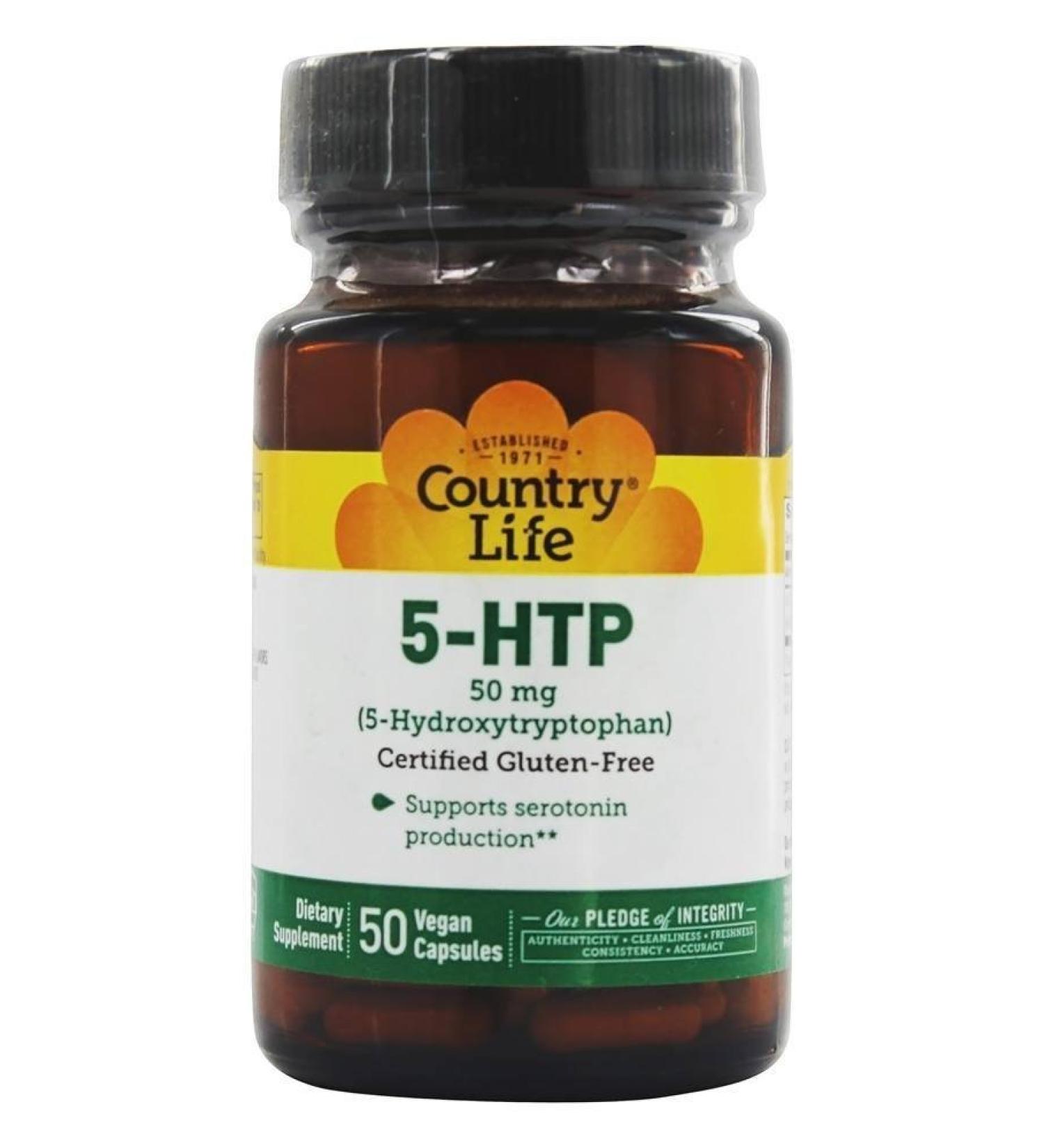 Buy Country Life 5-HTP 50 mg â€“ 50 Vegan Capsules for Mood Support - Buy Online on GoSupps.com