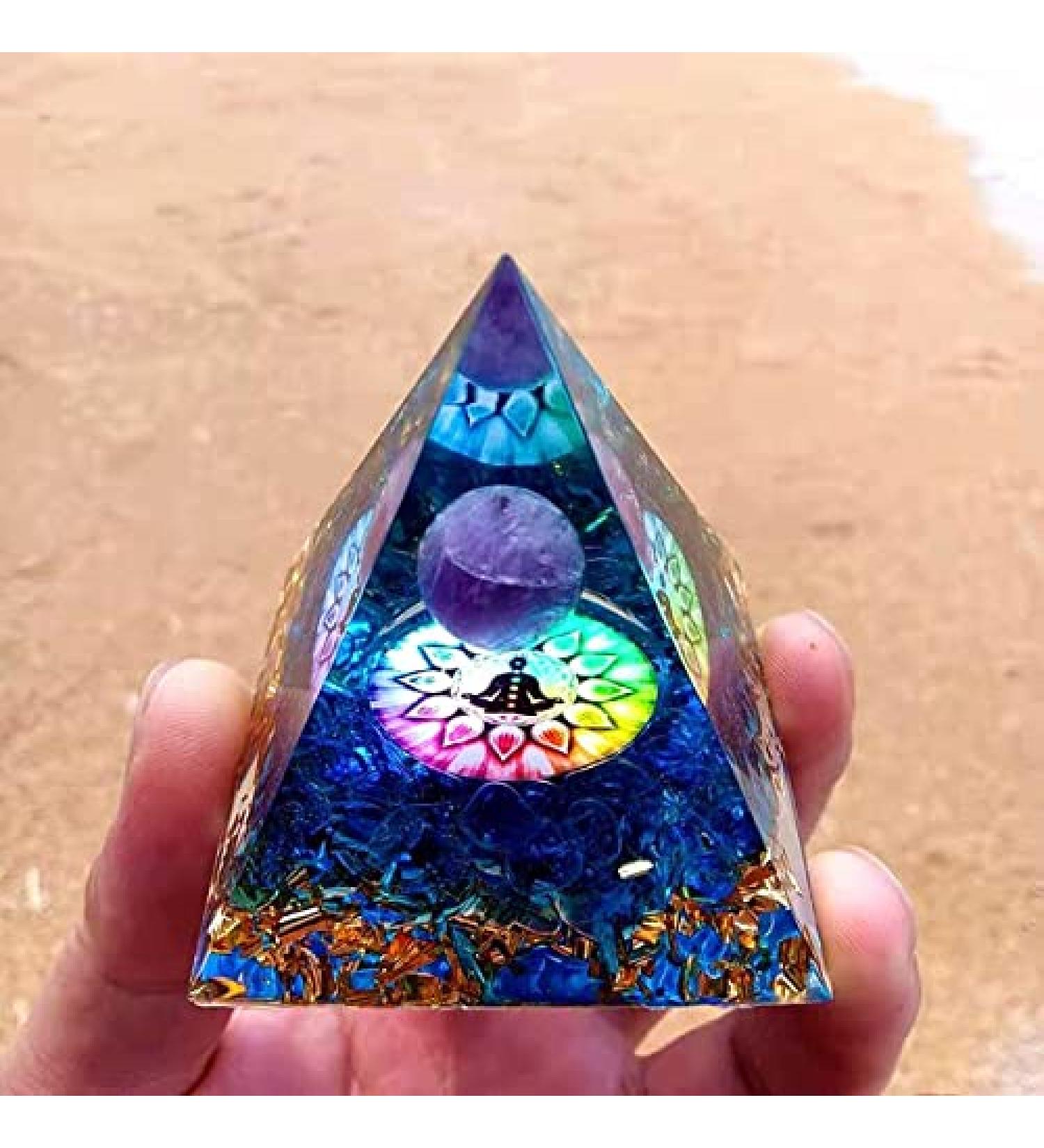 Ycyingcheng Crystal Orgonite Pyramid for Positive Energy | Chakra Healing Crystals Pyramid | Energy Generator for Protection and Harmony - Buy Online on GoSupps.com