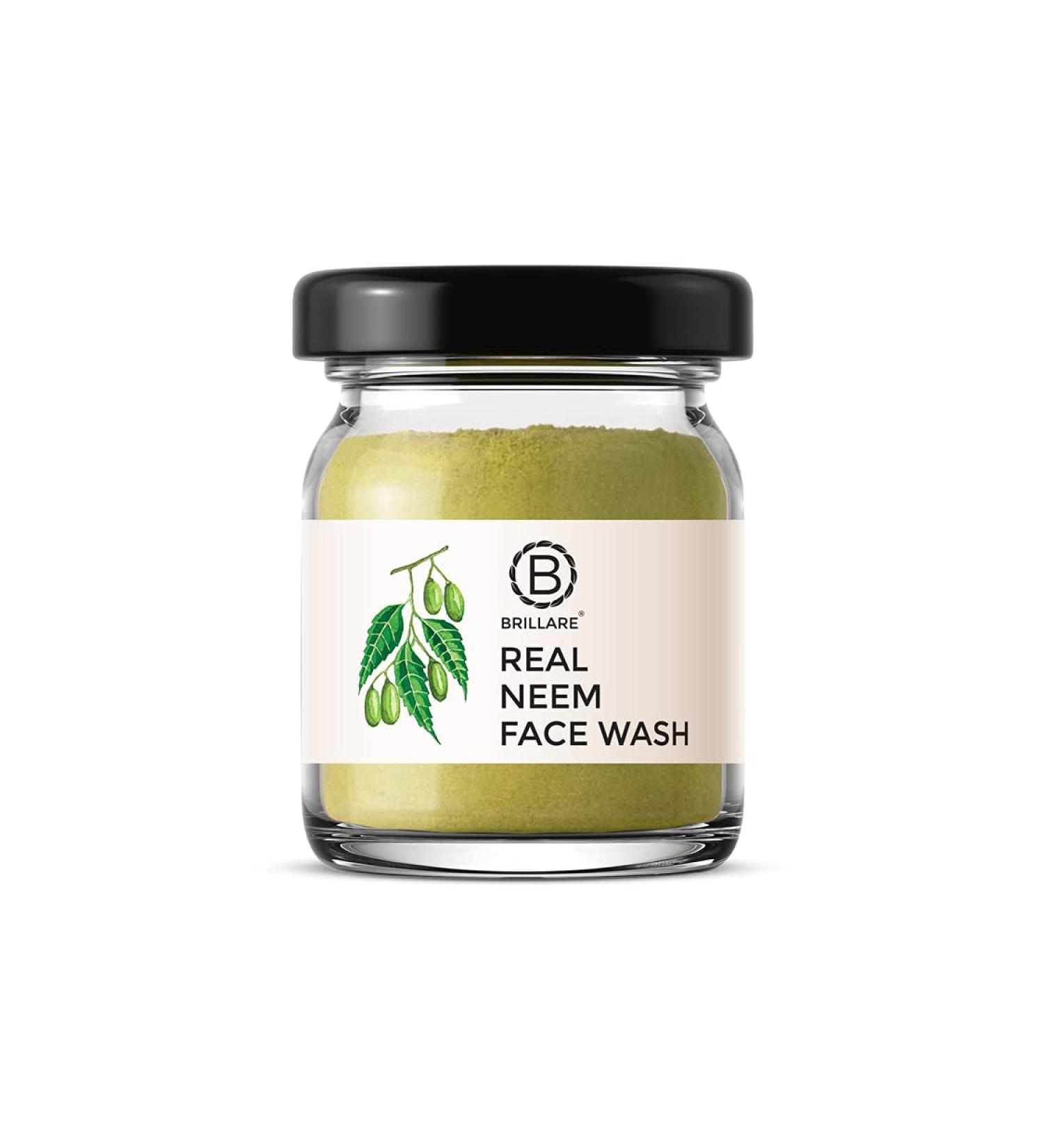 Brillare Neem Facial Cleanser - Natural Face Wash for Oily & Acne-Prone Skin, Paraben & Sulfate-Free, 15gm - Buy Online on GoSupps.com