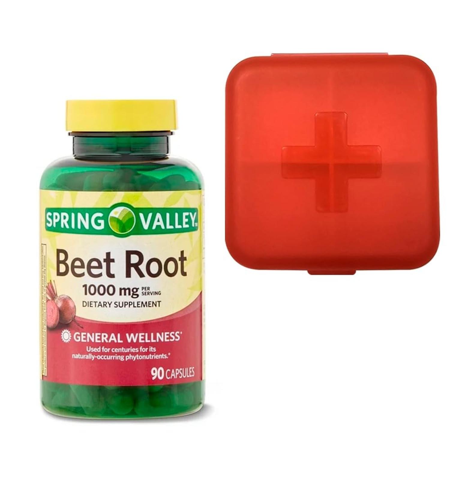 Spring Valley Beet Root 1000mg Capsules - 90 Count | Premium Quality Dietary Supplement for Enhanced Energy & Health - Buy Online on GoSupps.com