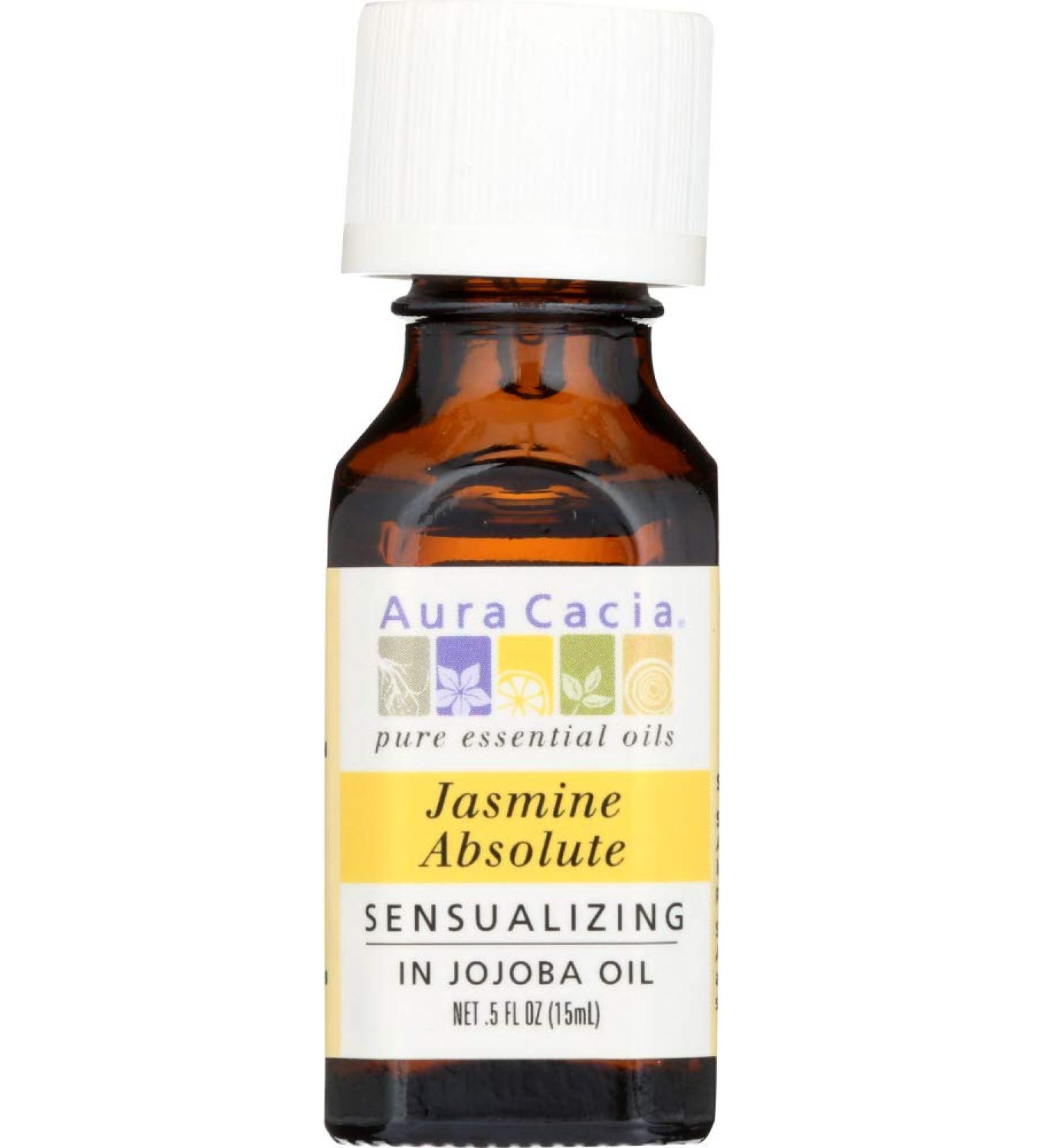 Aura Cacia Pure Aromatherapy 100% Pure Essential Oil Jasmine Absolute (in Jojoba Oil) Sensualizing 0.5-Ounces (Pack of 2) - Buy Online on GoSupps.com