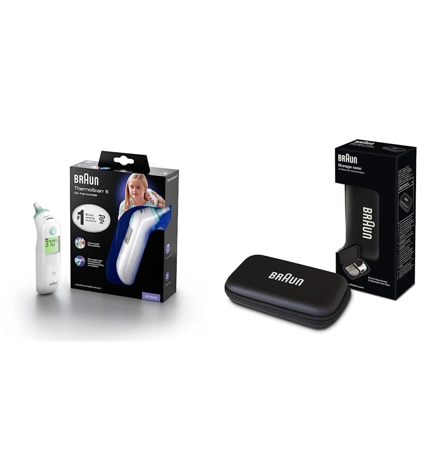 Braun Thermoscan 6 Ear Thermometer IRT6515 | Professional Accuracy Color-Coded Display Easy to Use | Includes Protective Storage Pocket | International Shipping Available - Buy Online on GoSupps.com
