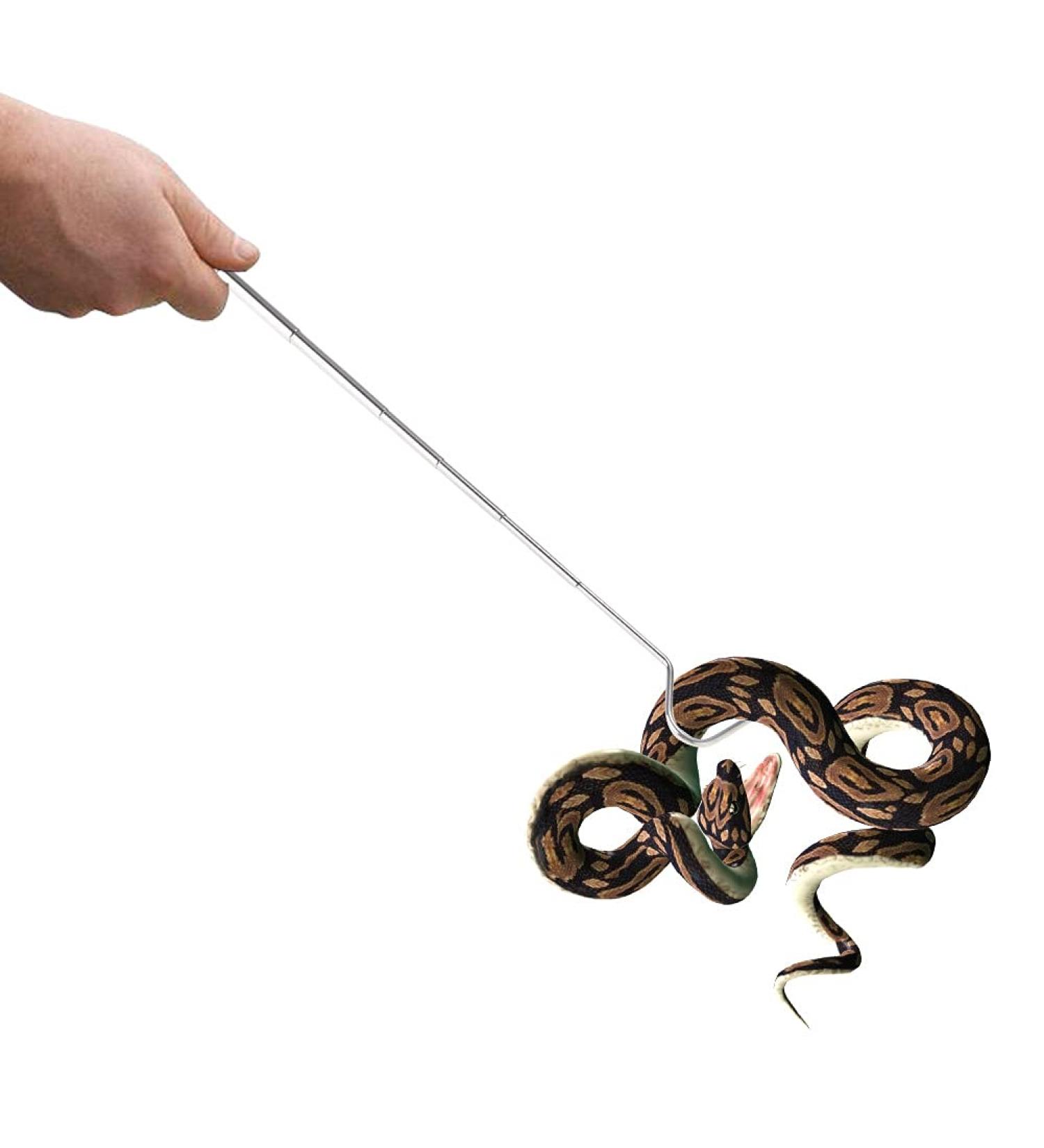 Jiakalamo Collapsible Snake Hook Stainless Steel Retractable Reptile Hook Extensible Snake Catcher Capture Hook(White) - Buy Online on GoSupps.com