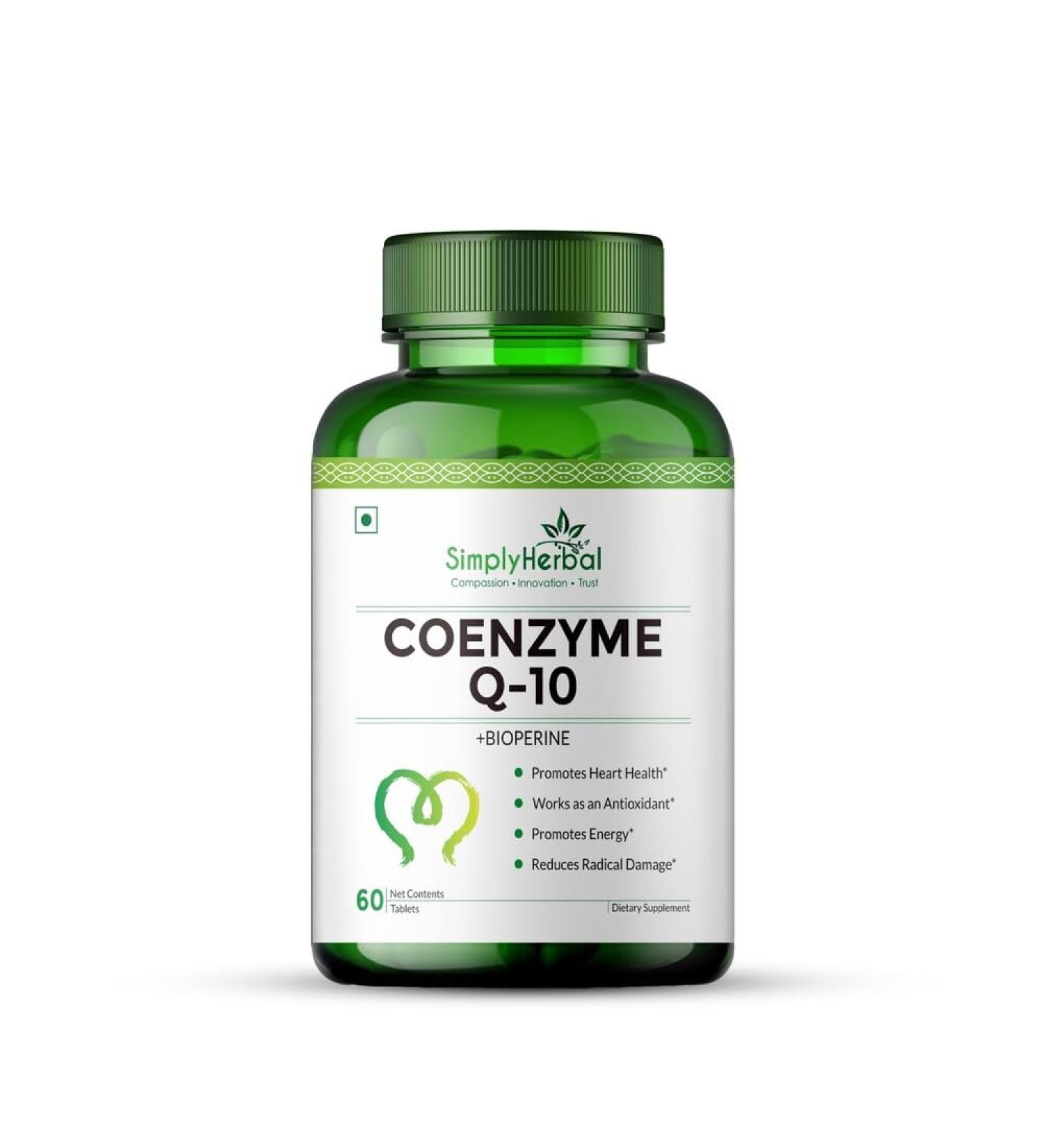 CoQ10 Natural Antioxidant Supplements 200mg - Heart Health & Energy Metabolism - 60 Tablets - Buy Online on GoSupps.com