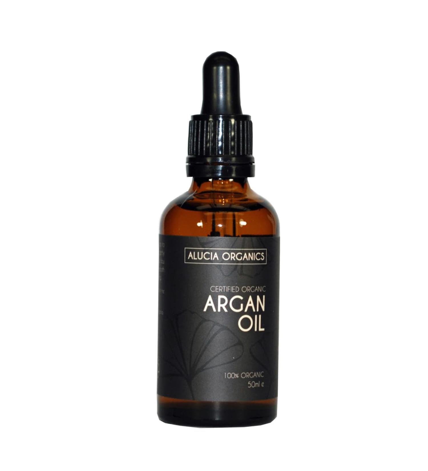 Alucia Organics Certified Organic Argan Oil 50ml - Pure Cold-Pressed Vegan Skin & Hair Nourishment - Buy Online on GoSupps.com