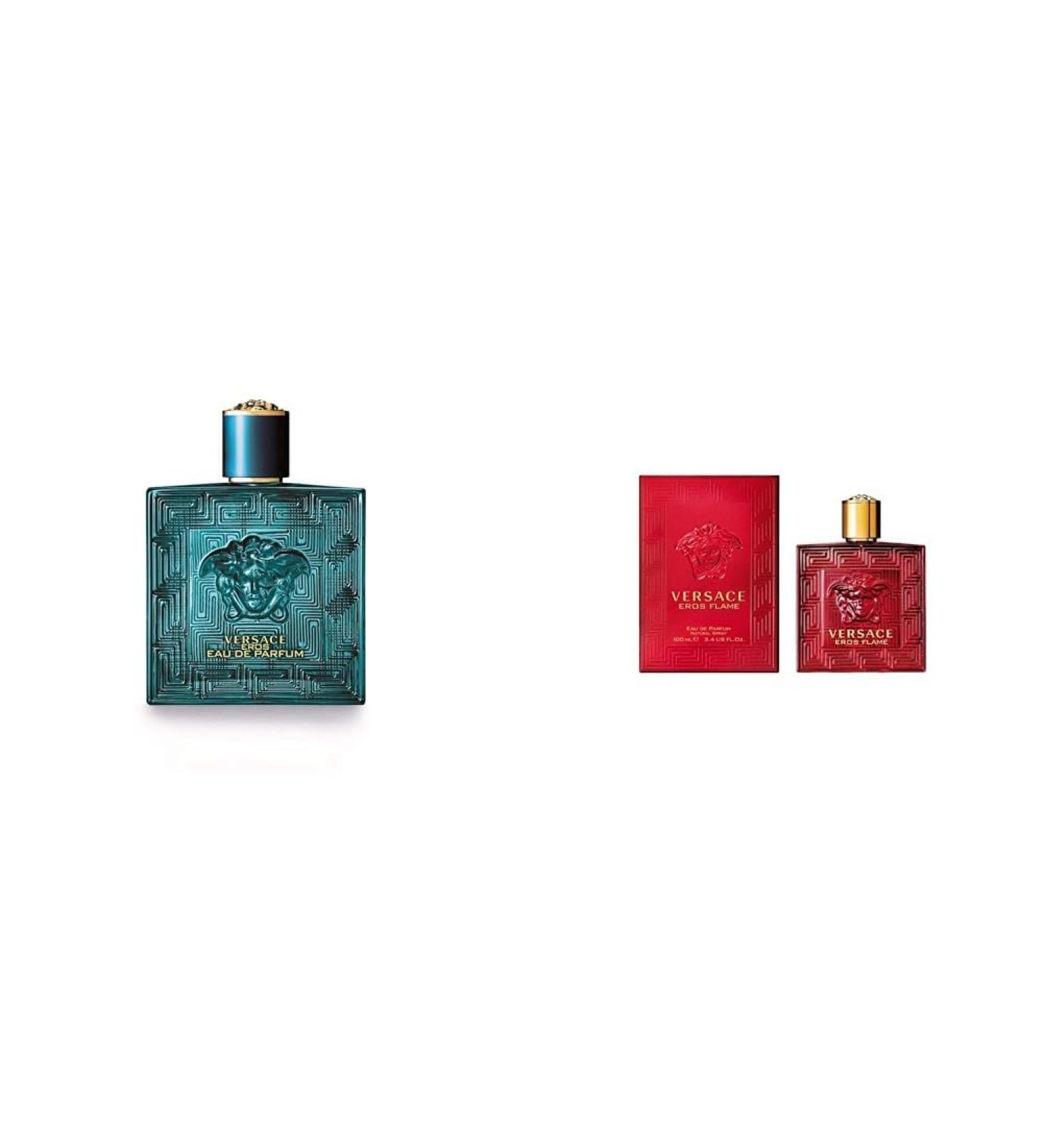 Versace Eros for Men 3.4 oz Eau de Parfum Spray & Eros Flame for Men 3.4 oz Eau de Parfum Spray - Buy Online on GoSupps.com