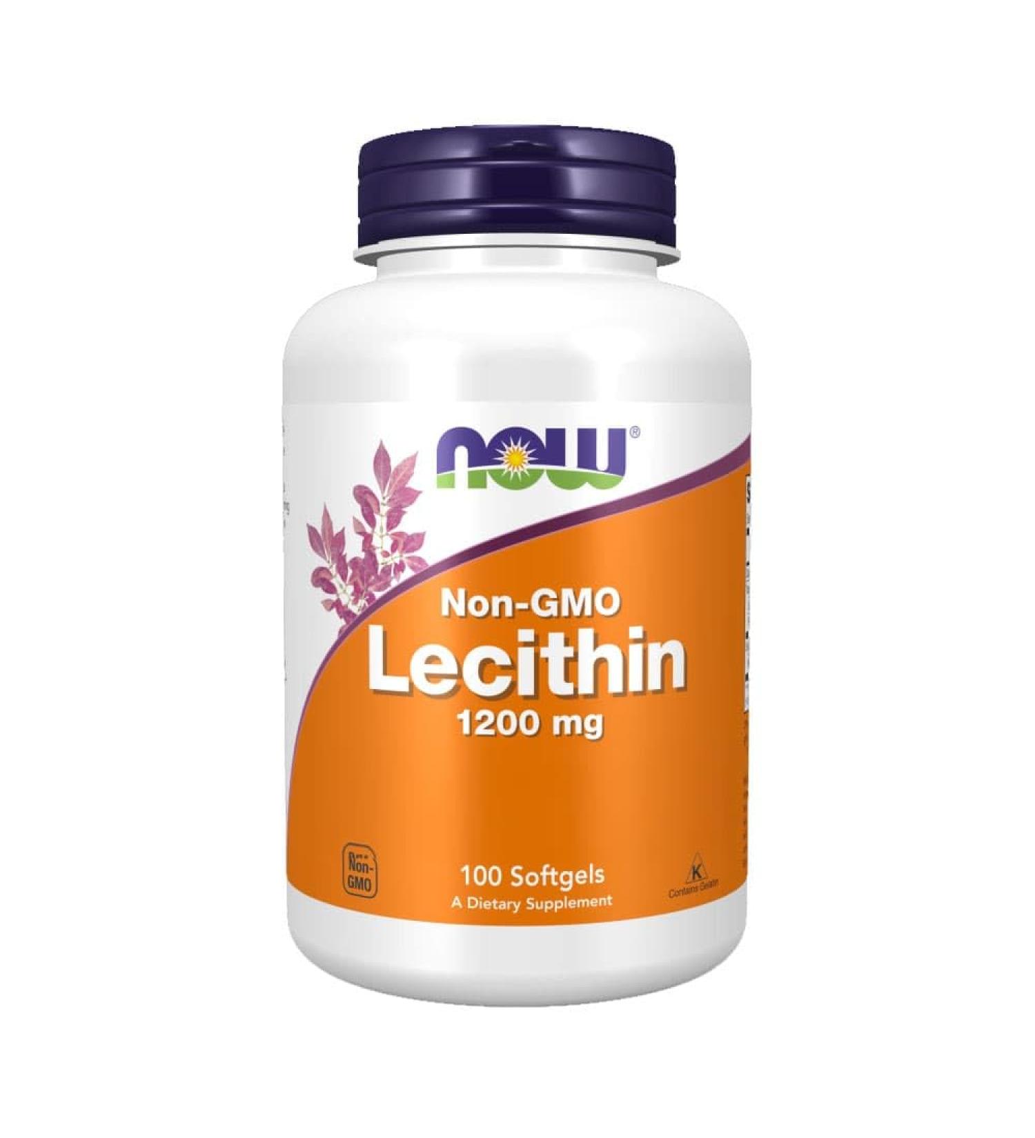 Now 1200 mg of Lecithin 100 Capsules