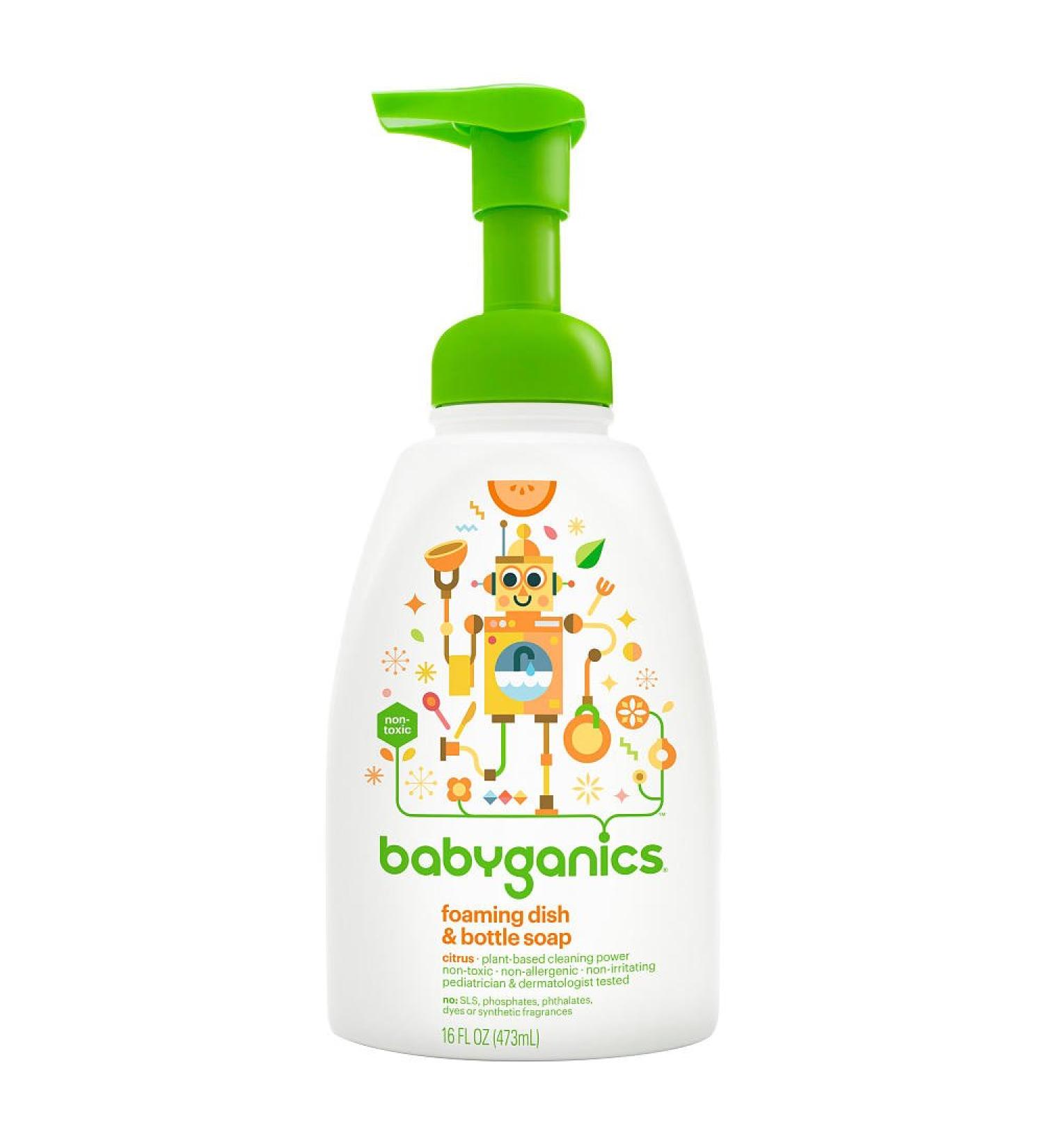 Buy Babyganics Foaming Dish & Bottle Soap - Citrus Plant-Derived 16 Fl Oz | Gentle & Effective for Baby Bottles - Buy Online on GoSupps.com