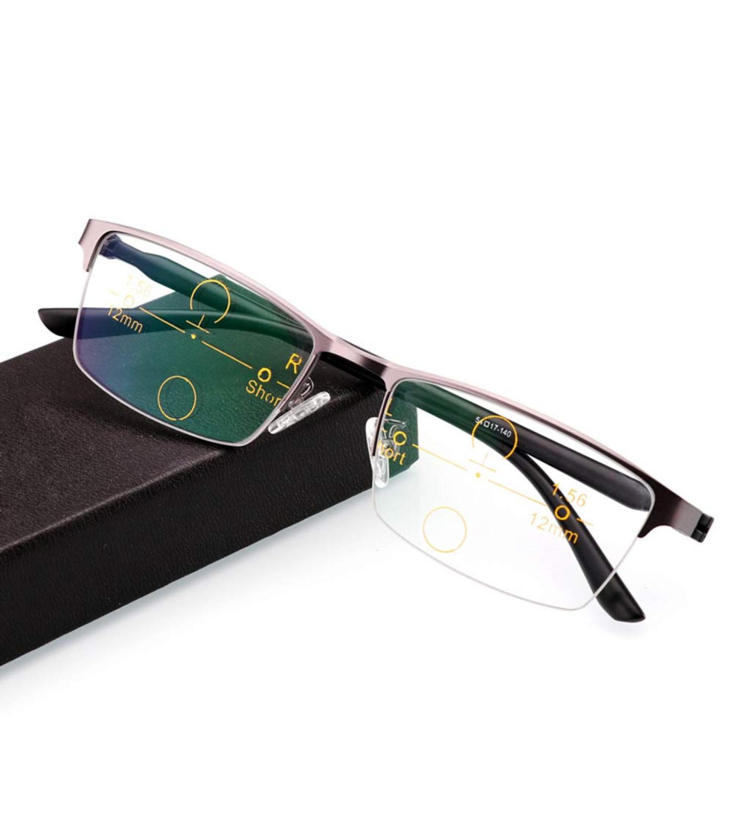 Buy Classic Multifocal Progressive Reading Glasses for Men - Photochrome Sun Readers with +1.25 Diopter Adjustments - Stylish & Comfortable Gray - Buy Online on GoSupps.com