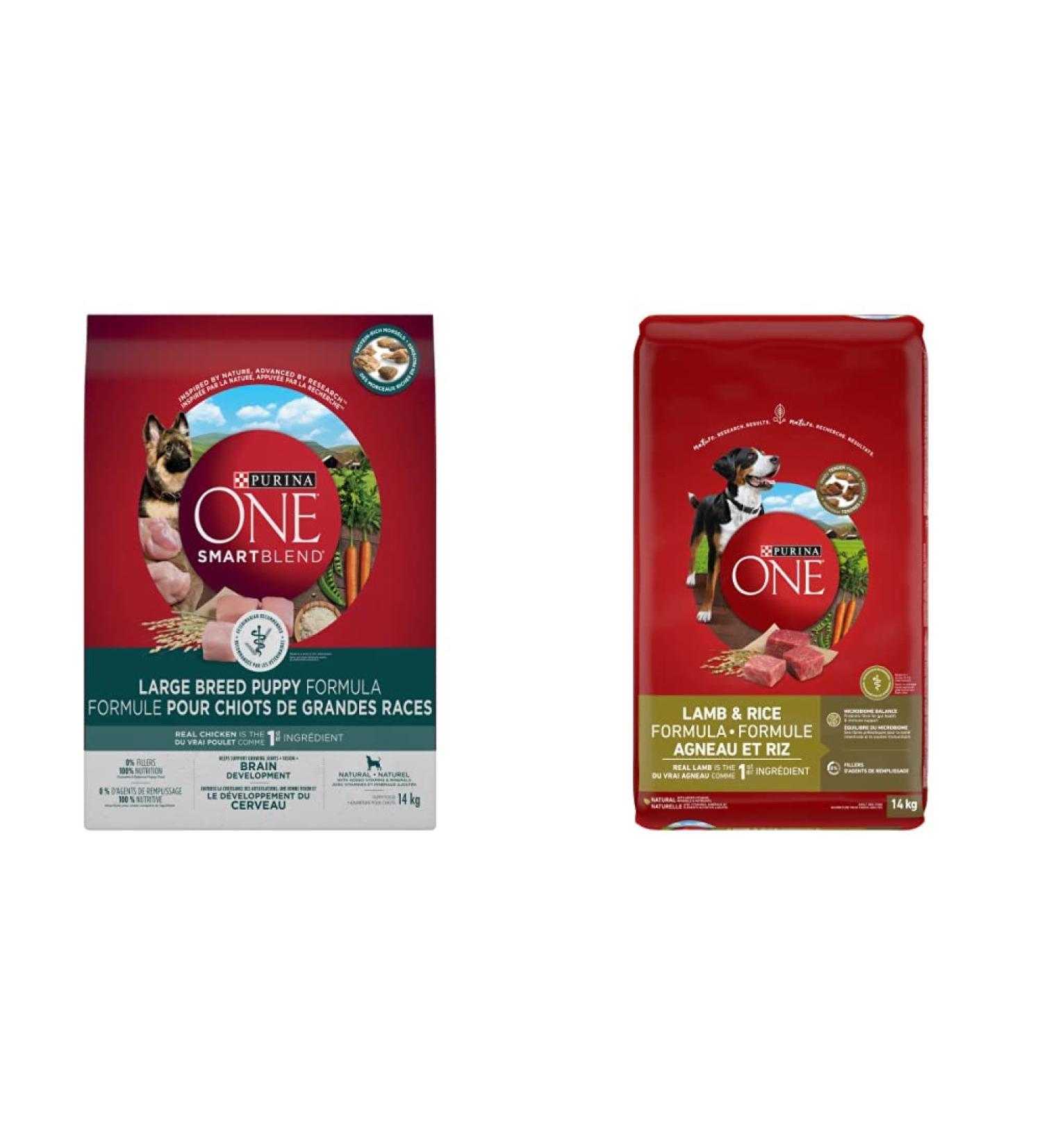 Purina ONE Smartblend Large Breed Puppy Food | Natural Dry Dog Food Lamb & Rice (14 kg each) Dry Dog Food + Dry Dog Food - Buy Online on GoSupps.com