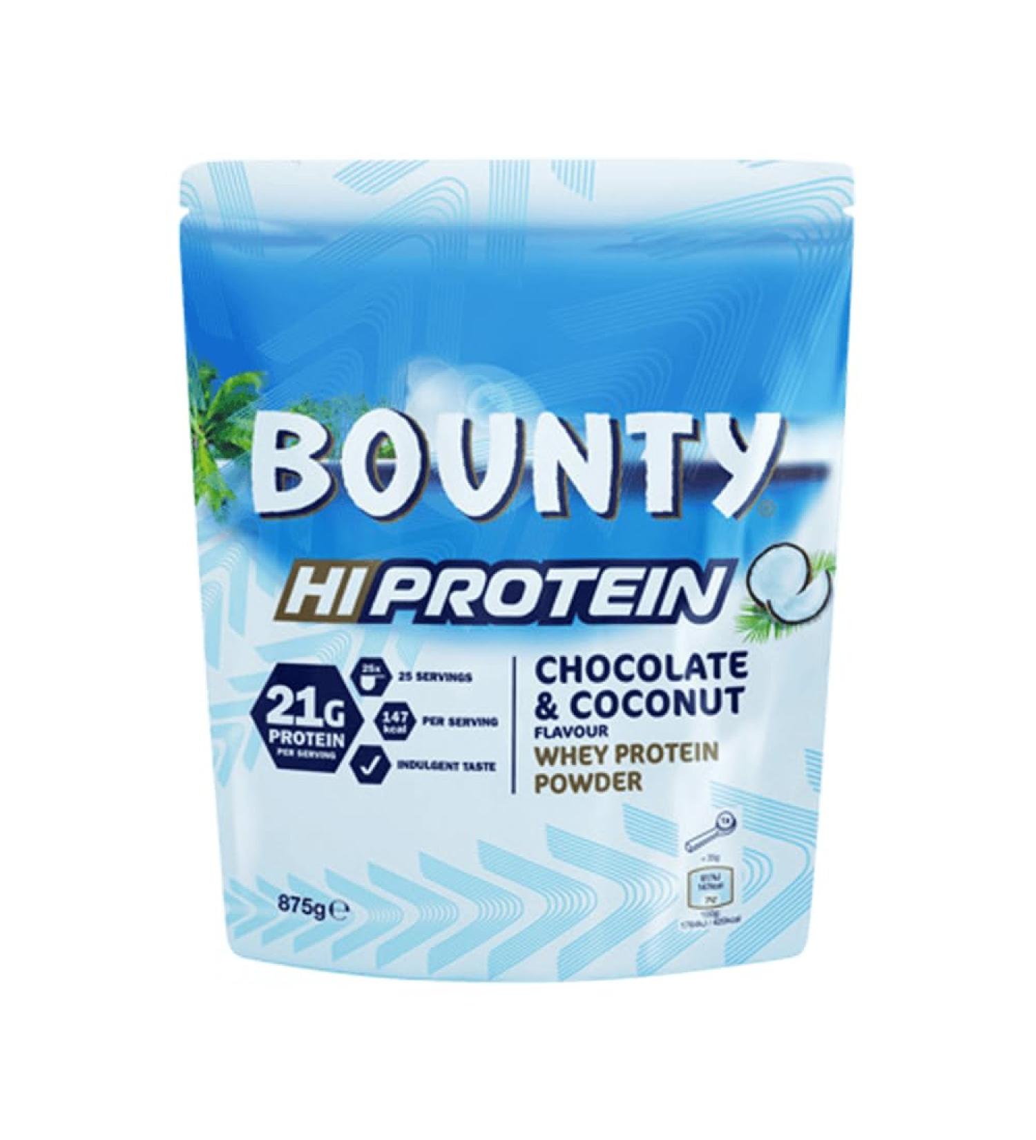 Bounty HI Protein Powder - Chocolate & Coconut Whey Protein Shake 875g | Buy Online for International Shipping - Buy Online on GoSupps.com