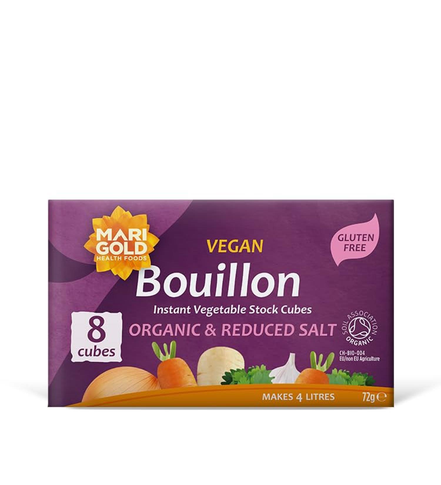 Marigold Health Foods Organic Vegetable Bouillon Reduced Salt 8 Cubes Servings (Pack of 3) Vegetable 1 count (Pack of 3)