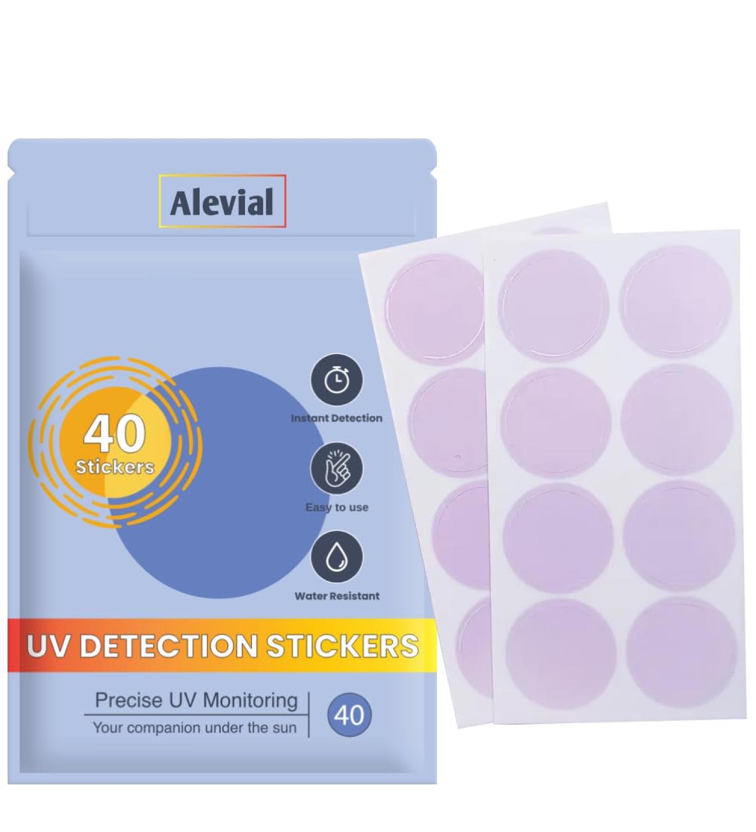 UV Detection Stickers for Sunscreen Reapply Reminder - 40 Patches for Kids & Adults | Alevial - Buy Online on GoSupps.com