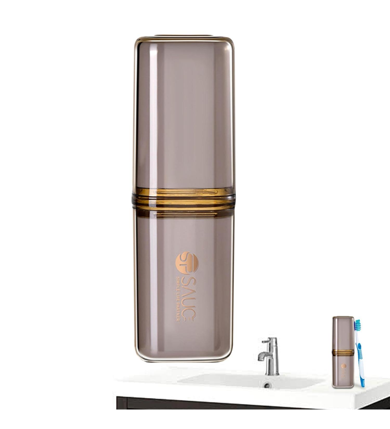 Travel Toothbrush Case - Portable Toothbrush Holder & Large Capacity Toothpaste Case for Business Trips Camping & Outdoor Use - Buy Online on GoSupps.com