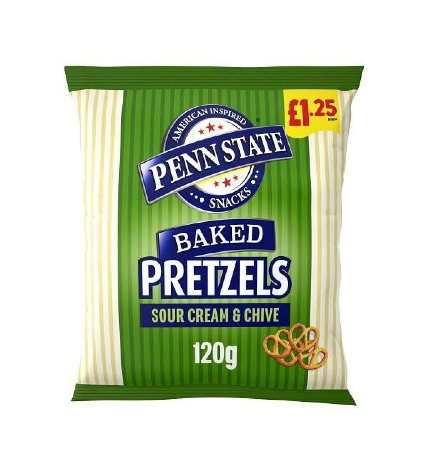 Penn State Baked Pretzels Sour Cream & Chives 120g - Box of 14 (Price Marked)