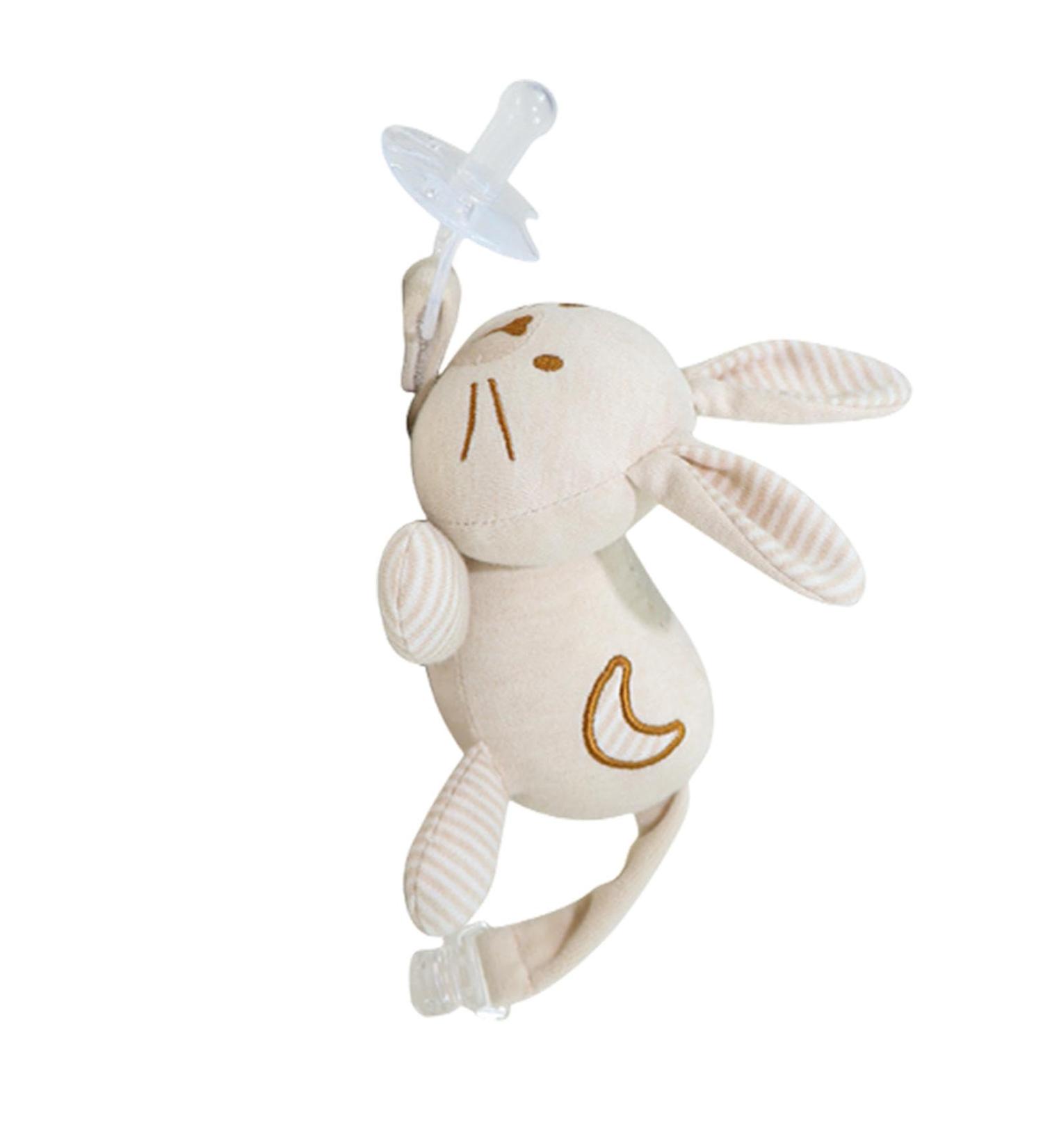 Maseyivi Plush Pacifier Holder | Soft Toy & Clip | Skin-Friendly Rabbit Buddy for Babies 0+ | Perfect for Children's Parties - Buy Online on GoSupps.com