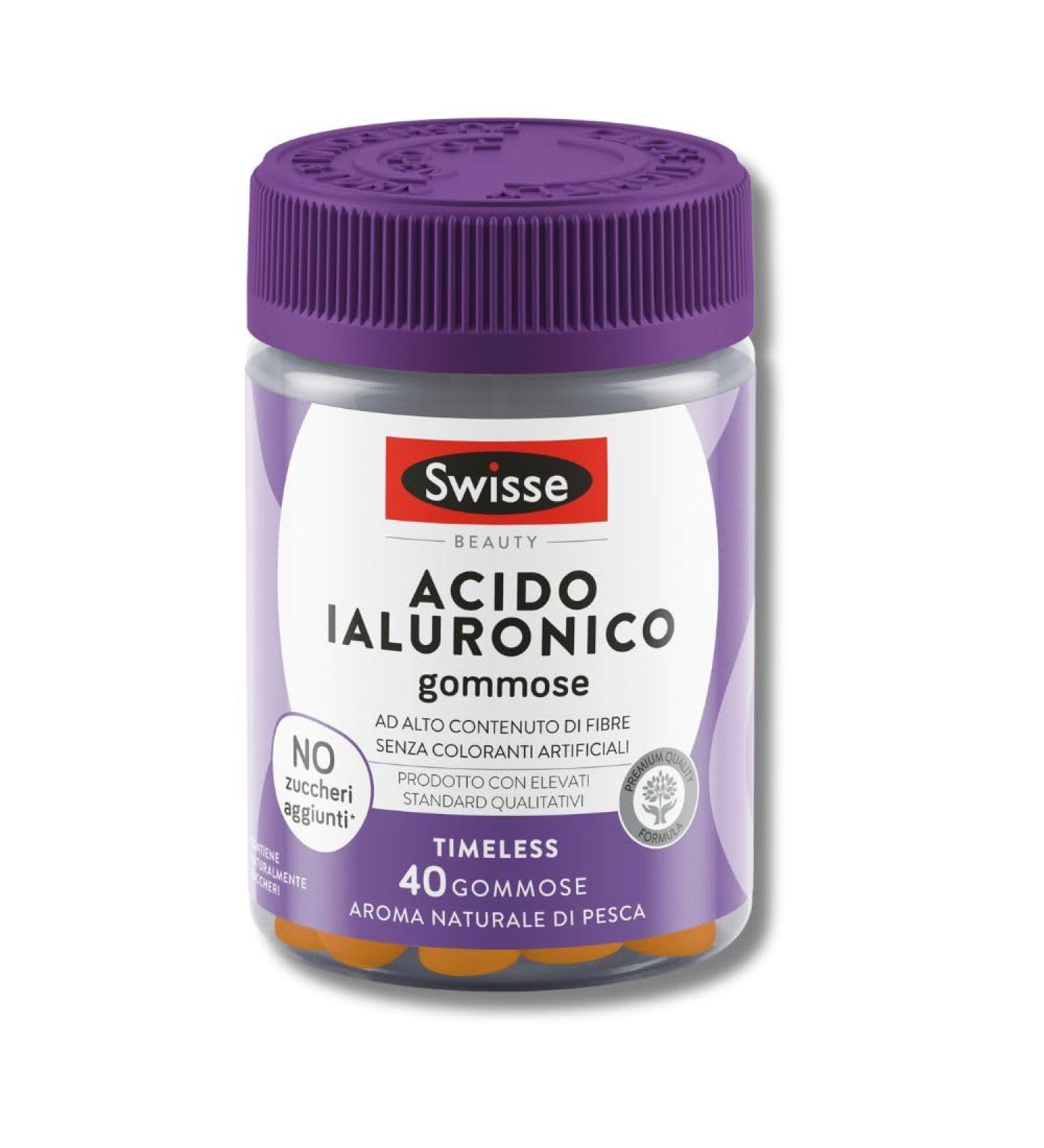  Swisse SWISSE Beauty - Hyaluronic Acid Gummies Women's and Men's Supplements 40 Rubber Pads Food Supplement Peach Taste Suitable for Vegan Food - Buy Online on GoSupps.com