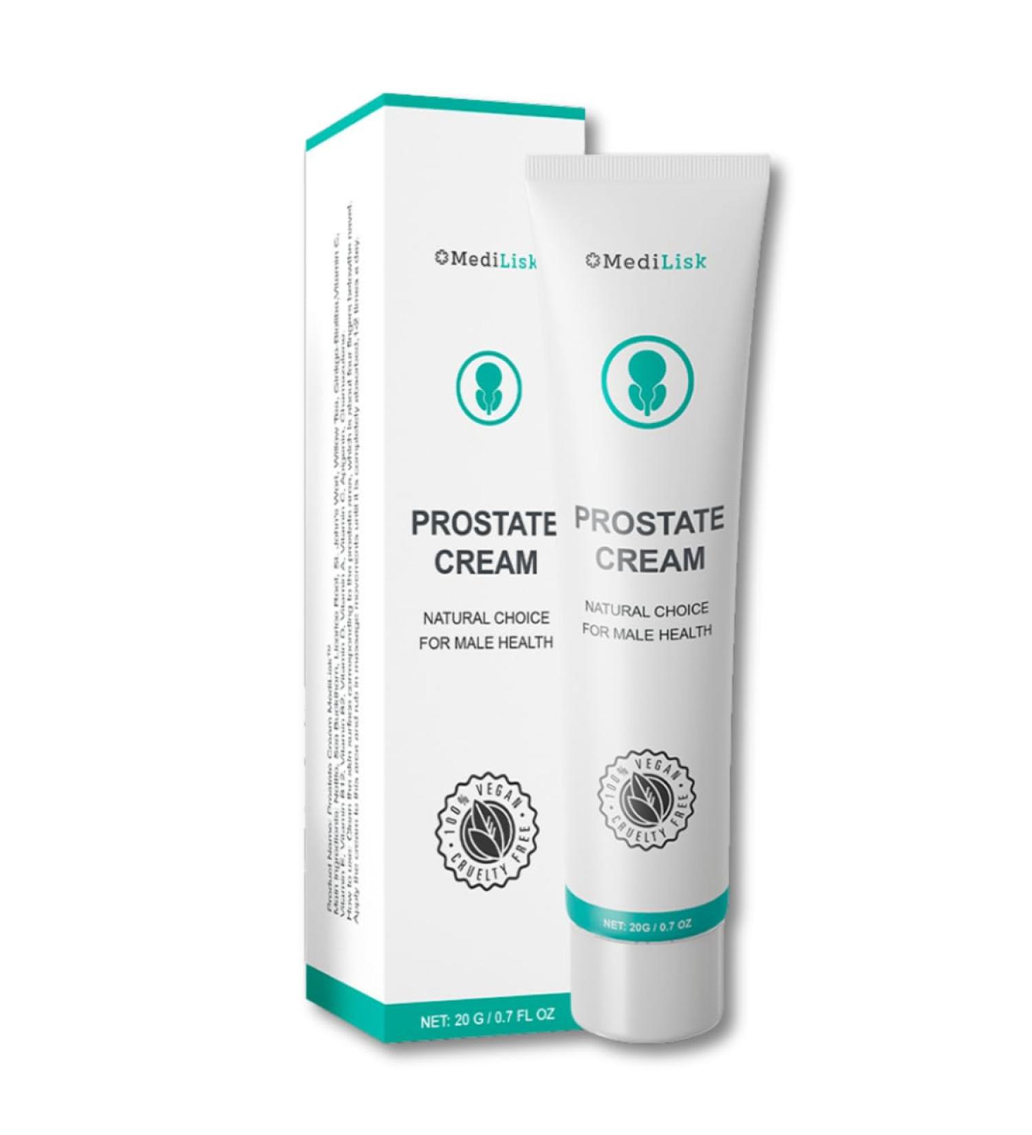 MediLisk Prostate Relief Cream Natural Ingredients Hypoallergenic Paraben-Free Suitable for All Skin Types 0.7 oz - Buy Online on GoSupps.com