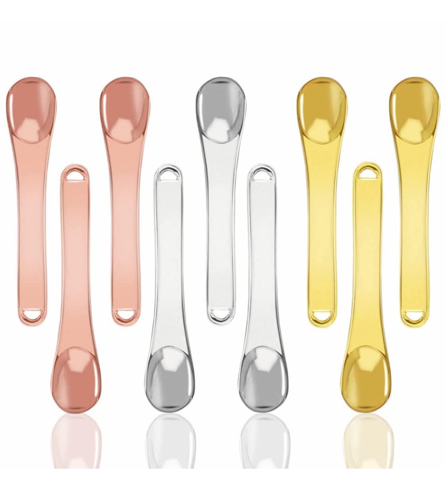 9 Pcs Mini Metal Makeup Spatula Set for Beauty Skincare - Facial Cream Mixing Spatulas in Gold, Silver, Rose Gold - Buy Online on GoSupps.com