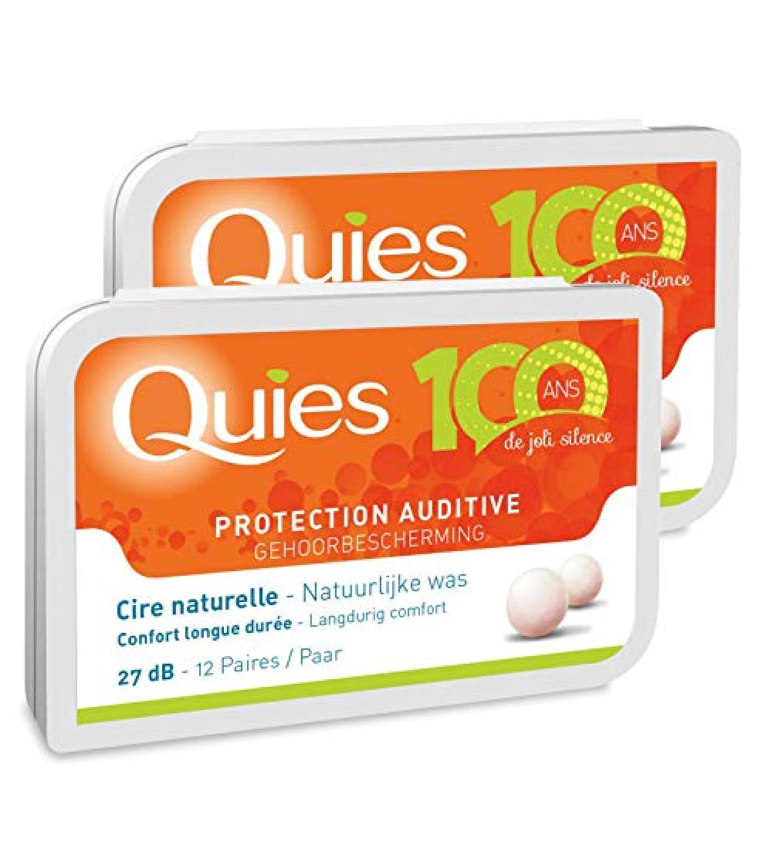 Quies hearing protection with natural wax 2 x 12 pairs