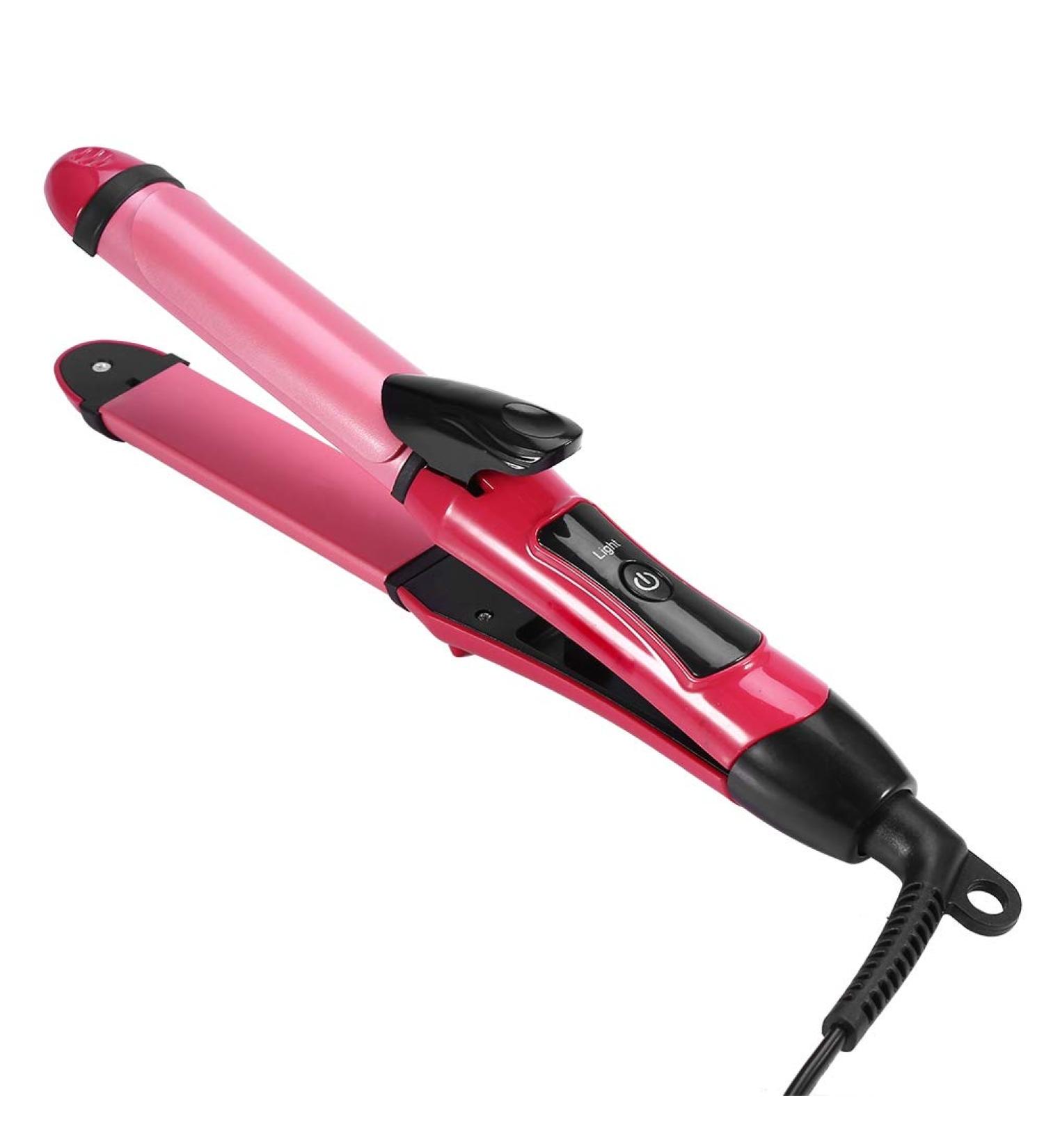 Buy 2-in-1 Ceramic Hair Straightener & Curler - Fast Heating Hair Styling Tools for All Hair Types (Red) - International Shipping Available - Buy Online on GoSupps.com