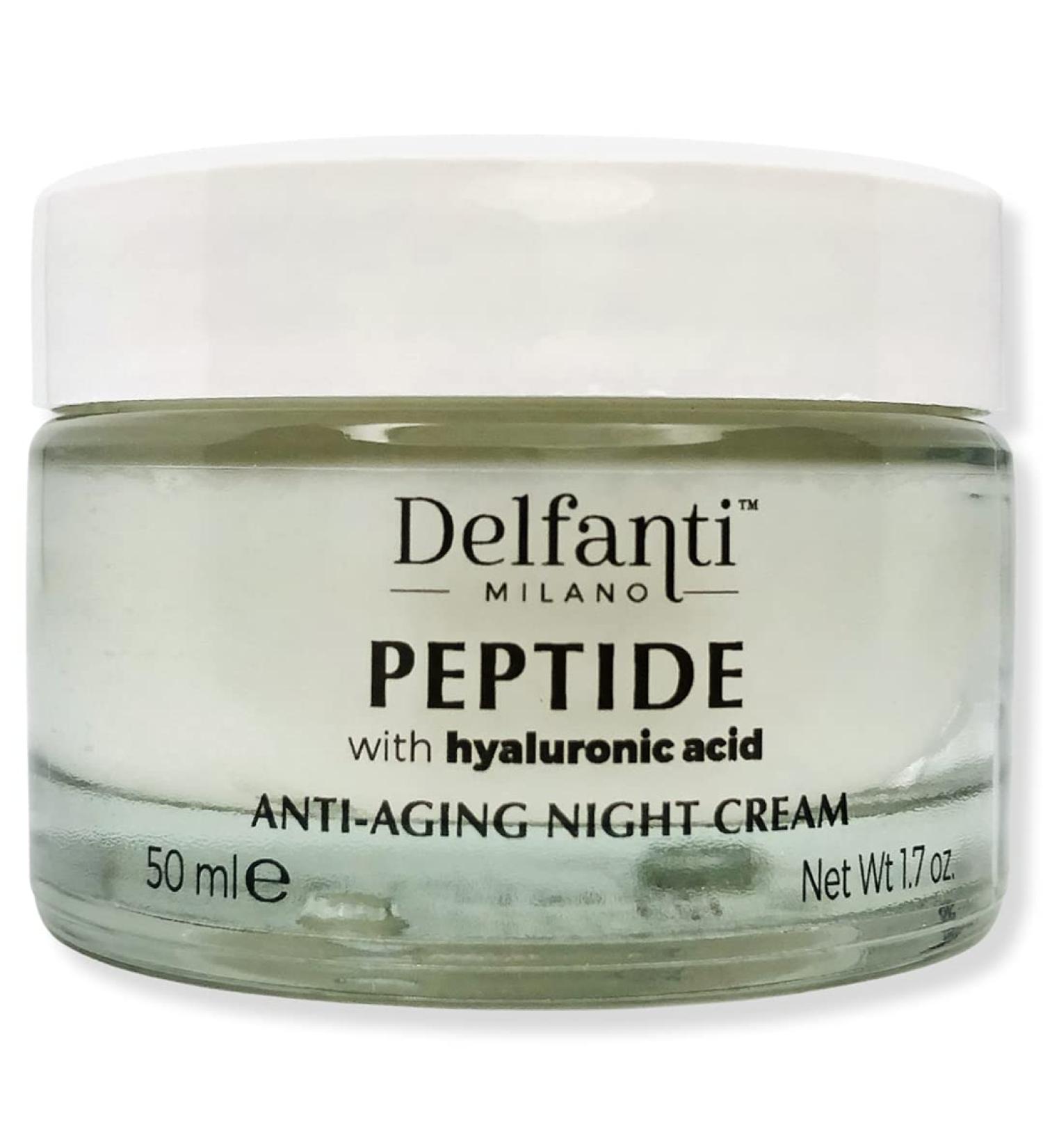 Delfanti-Milano Peptide & Hyaluronic Acid Anti-Aging Night Cream | Made in Italy - International Shipping Available - Buy Online on GoSupps.com