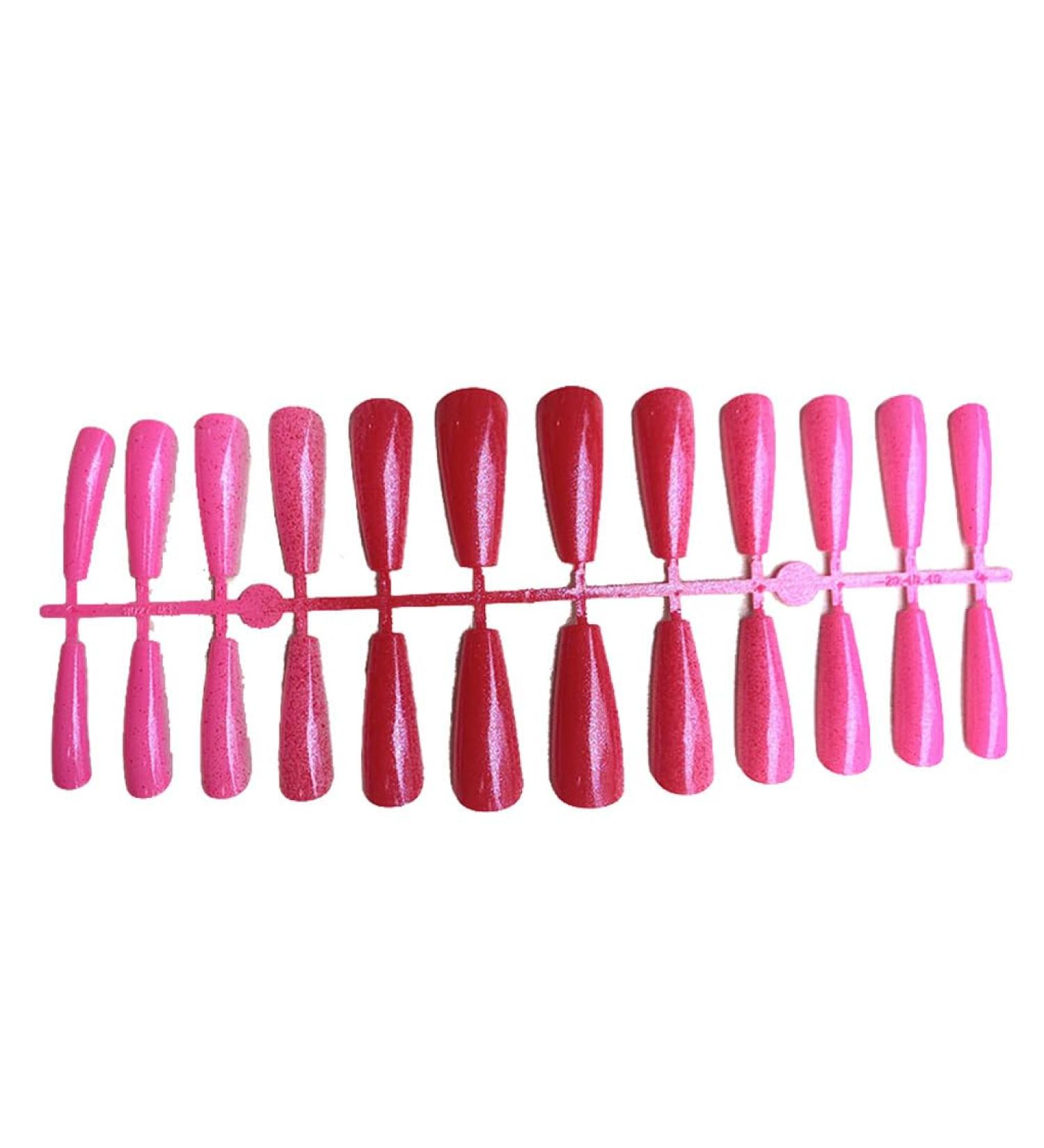 dijiusidy 24 Pieces Nails T Shape Extra Long Full Wrap False Nail Tips Women Decor Fingernail Supply Manicure Accessory red - Buy Online on GoSupps.com