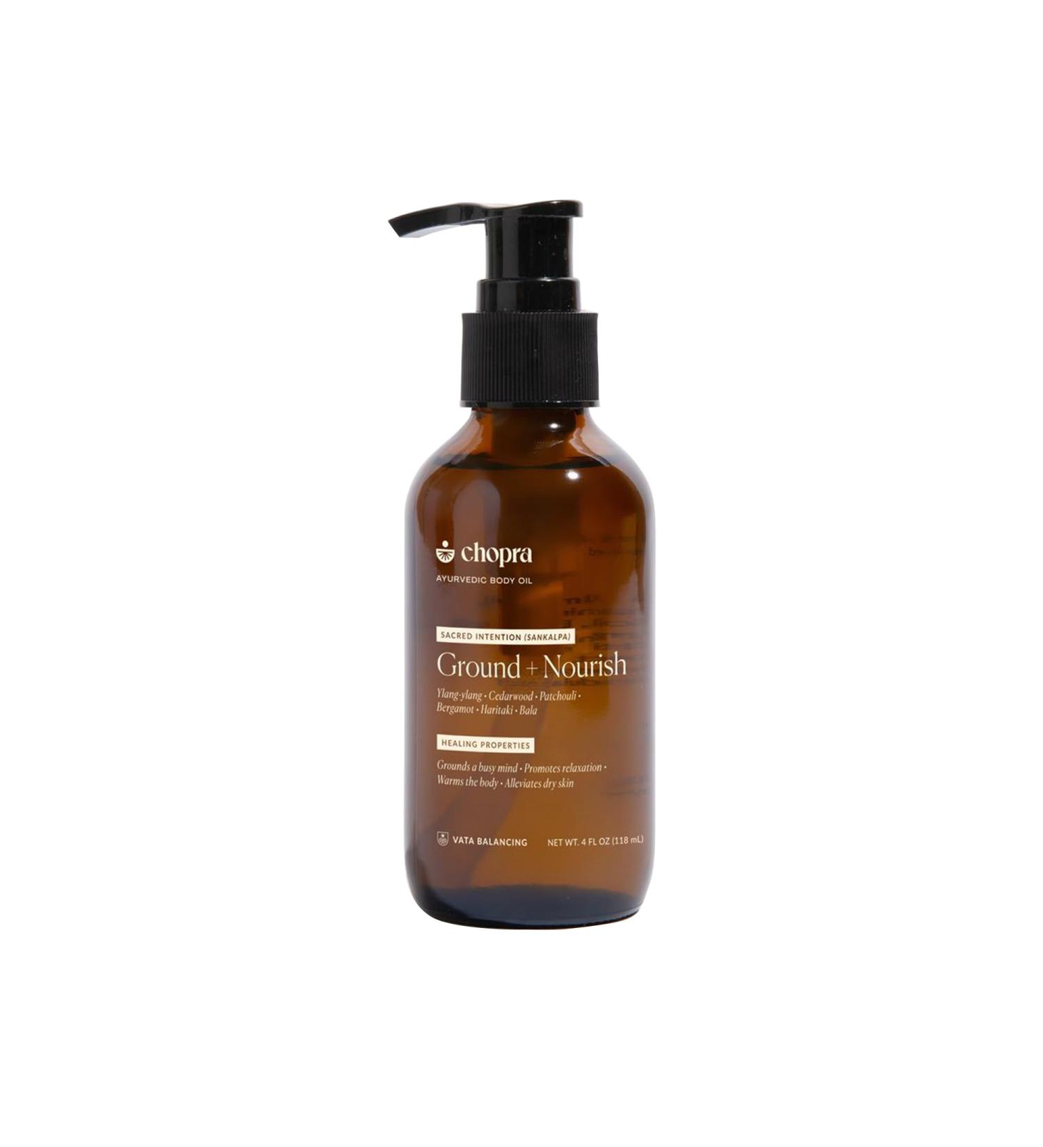 Chopra Ground & Nourish Ayurvedic Body Oil - Ylang-Ylang Cedarwood Patchouli Bergamot | Sacred Intention (Sankalpa) | Shop Now for International Shipping - Buy Online on GoSupps.com