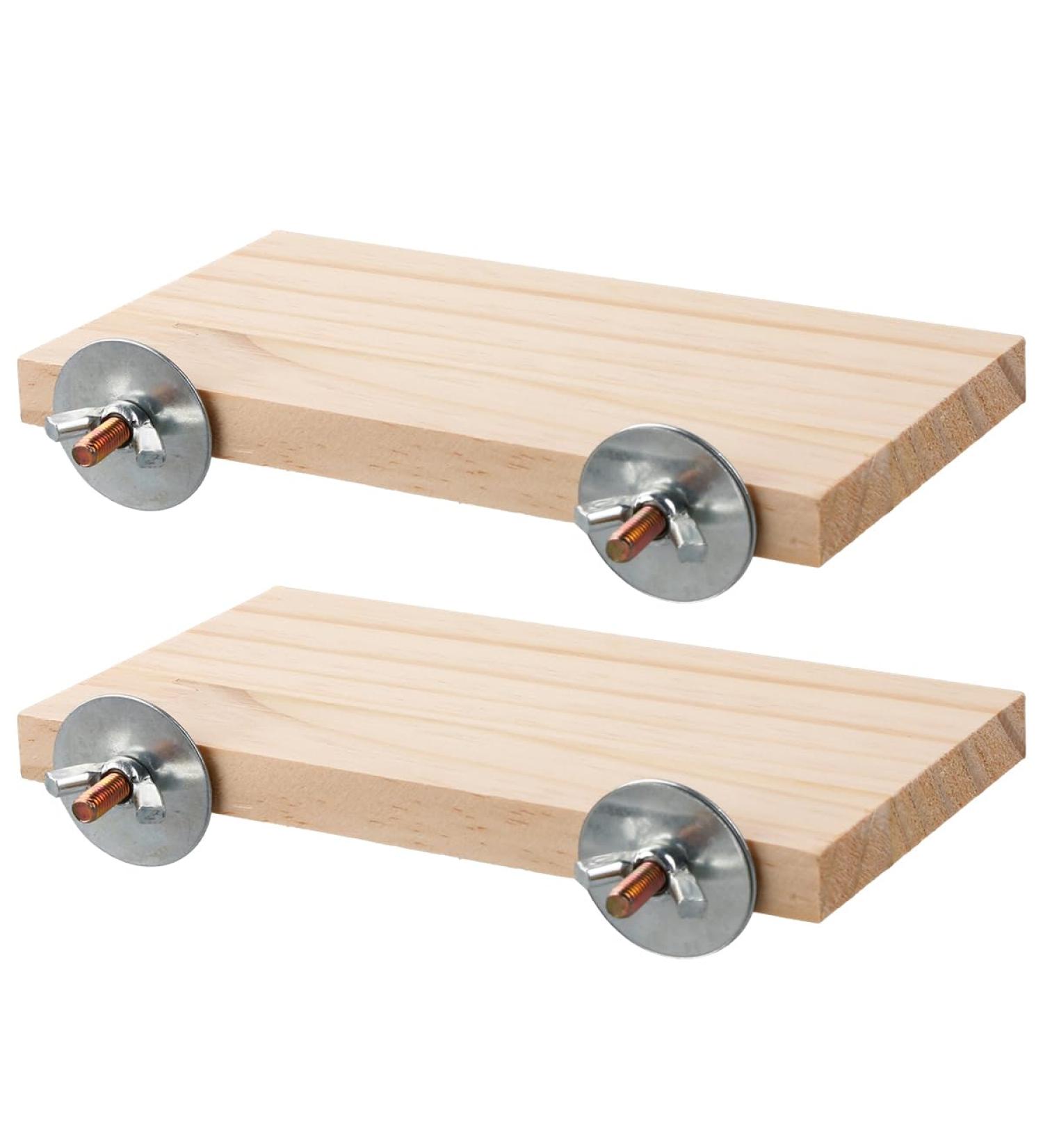 Vanyibro 2Pcs Bird Platforms Wooden Pet Perches for Birdcage Accessories and Small Animals - Buy Online on GoSupps.com