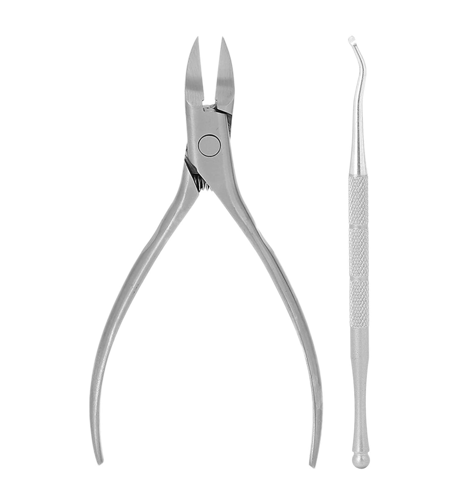 Cuticle Trimmer Nipper Toe Nail Clipper Nail Lifter Pedicure Remover Tools for Ingrown Toenail (streamer silver) - Buy Online on GoSupps.com