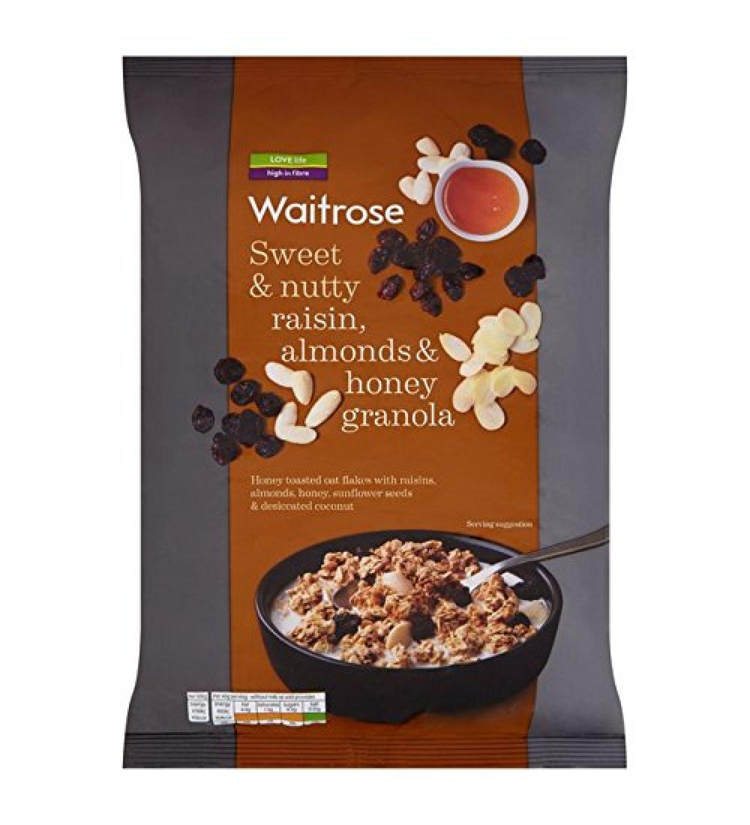 Sweet & Nutty Raisin, Almond & Honey Oat Clusters Waitrose 1kg