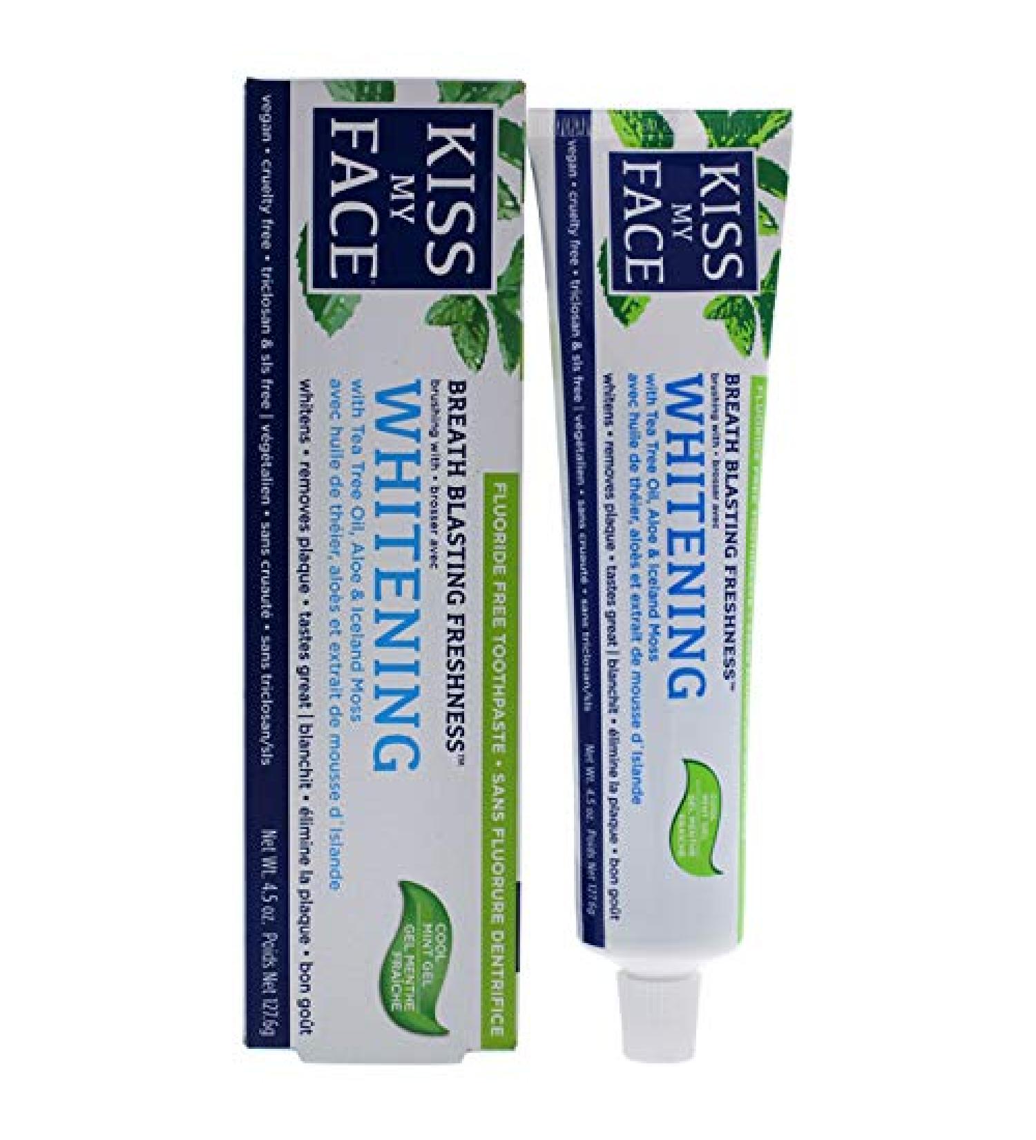 Kiss My Face Gel Teeth Whitening Toothpaste Fluoride Free Toothpaste 4.5 Ounce