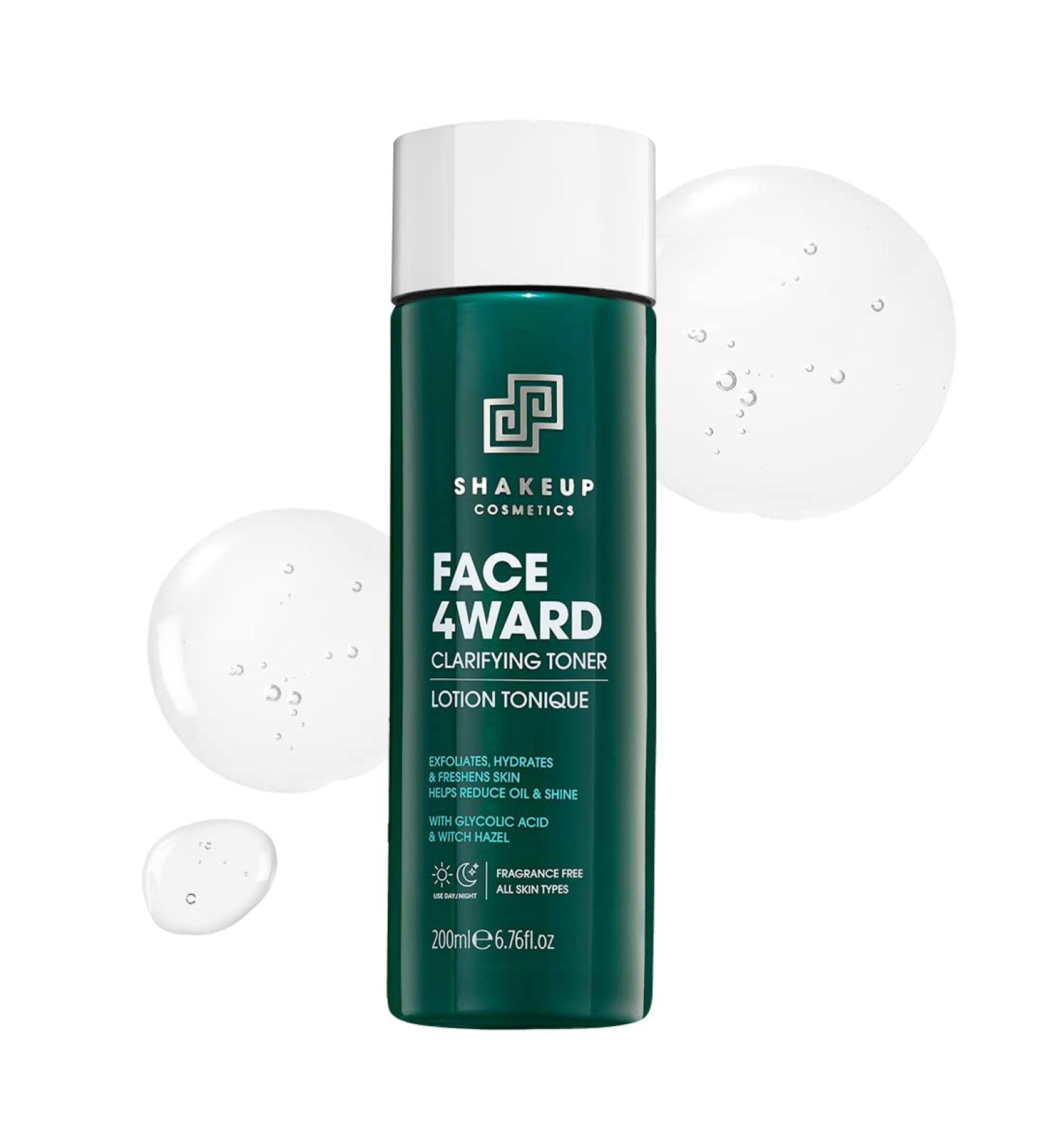 Shakeup Men's Toner - Gently Exfoliating with Glycolic Acid & Witch Hazel Vegan Skincare Reduces Oil & Shine 200ml - Buy Online on GoSupps.com