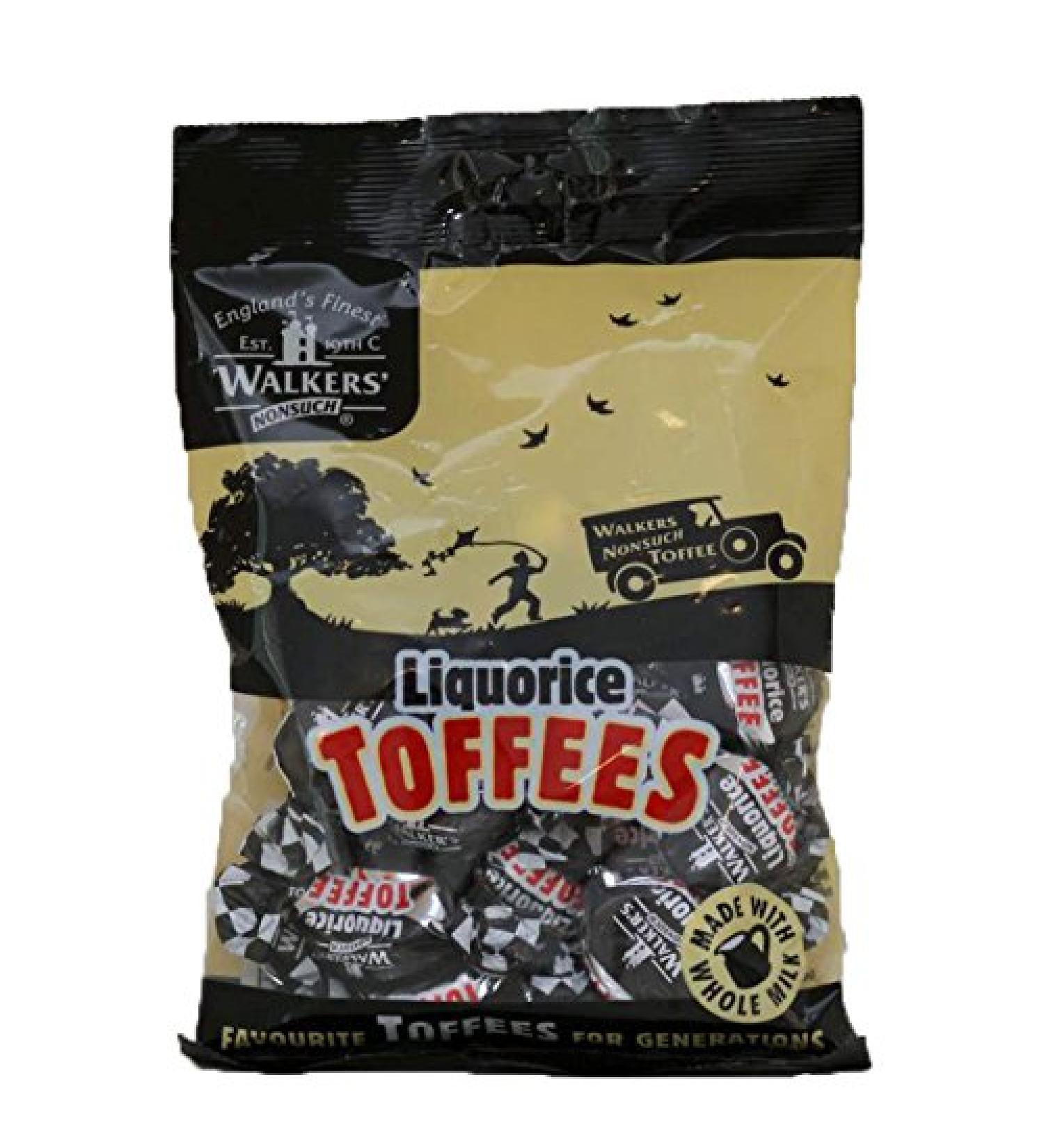 Walkers Nonsuch Liquorice Toffees (150g) Bag by Walkers