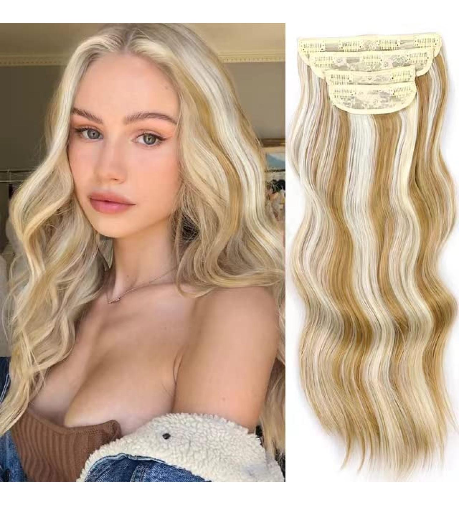 Clip-In Extensions 50 cm 4-Piece Set 200 g Like Real Hair Extensions Clip-In Extension Long Curls Synthetic Hairpieces for Women (P86/613) - Buy Online on GoSupps.com
