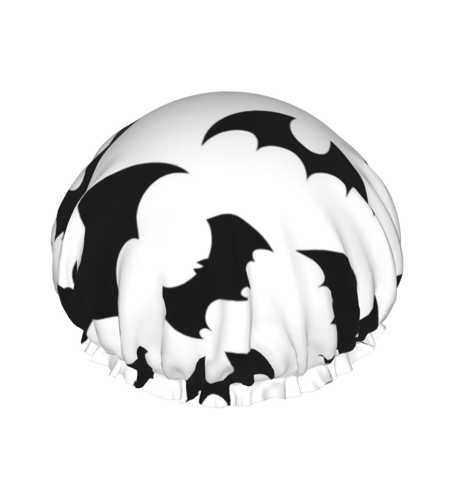 Halloween Bats Printed Waterproof Shower Cap for Women - Fits All Head Sizes and Hair Textures - Buy Online on GoSupps.com