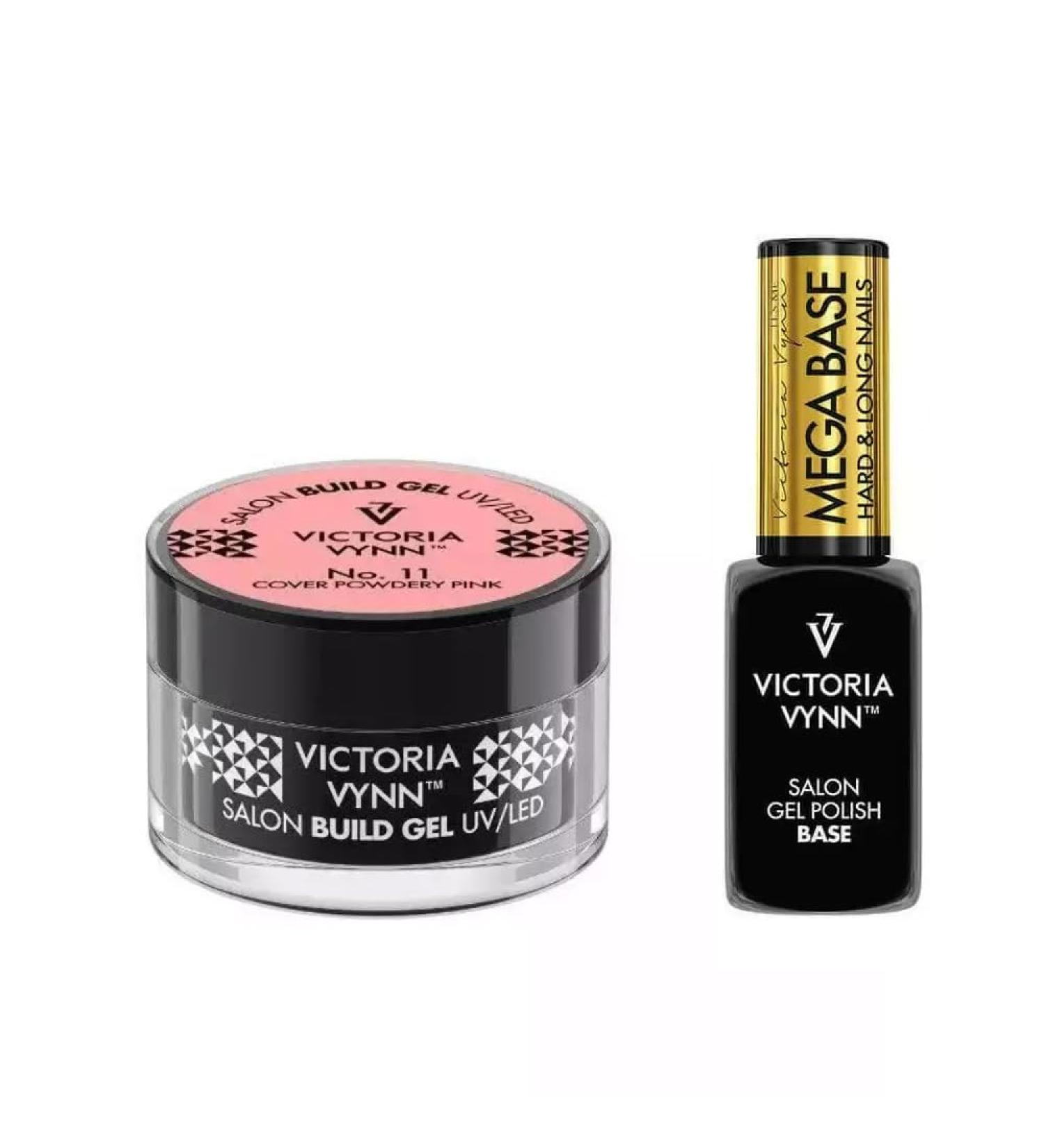 Generisch VICTORIA VYNN MEGABASIS & UV/LED Builder Gel Powdery Rose Perfect kit for base gel and UV gel nail building stable and high quality ideal for extensions