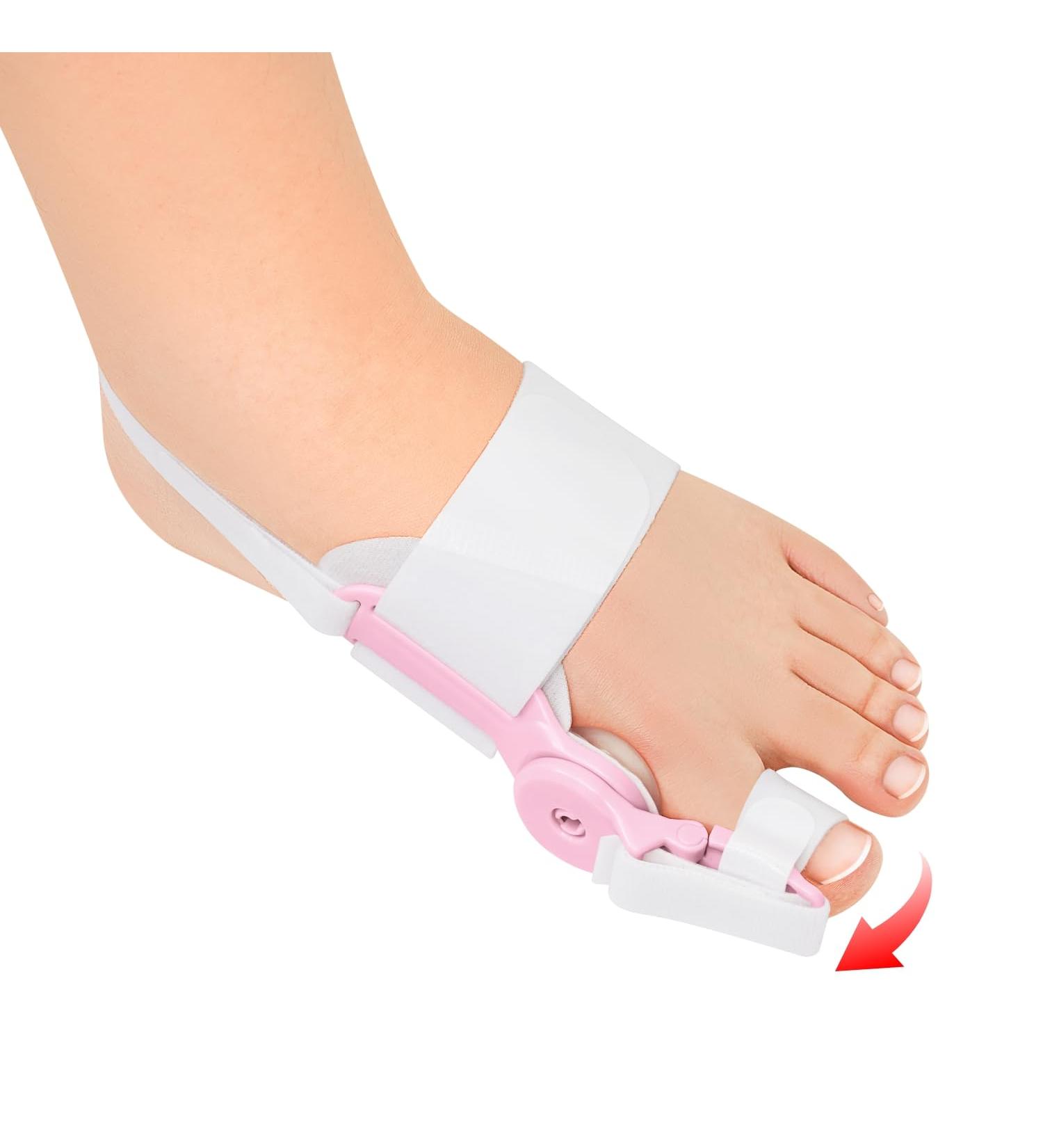 Upgraded Bunion Corrector Orthopedic Bunion Splint Big Toe Separator Pain Relief Hallux Valgus Correction Hammer Toe Straightener Day and night use for men and women (2PC) (Pink Medium) Medium Pink