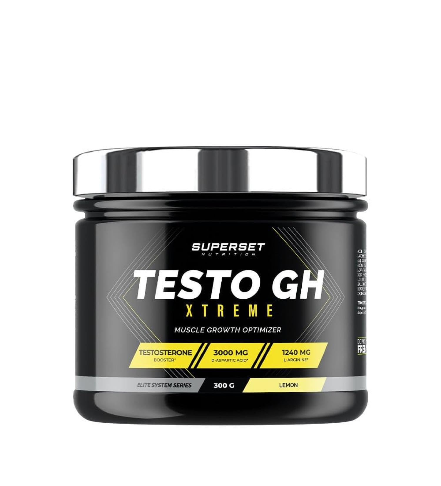 Superset Nutrition | Testo Gh Xtreme (300g) | Testosterone Boosters | Natural Testosterone Booster & Highly Concentrated GH - Lemon - Buy Online on GoSupps.com