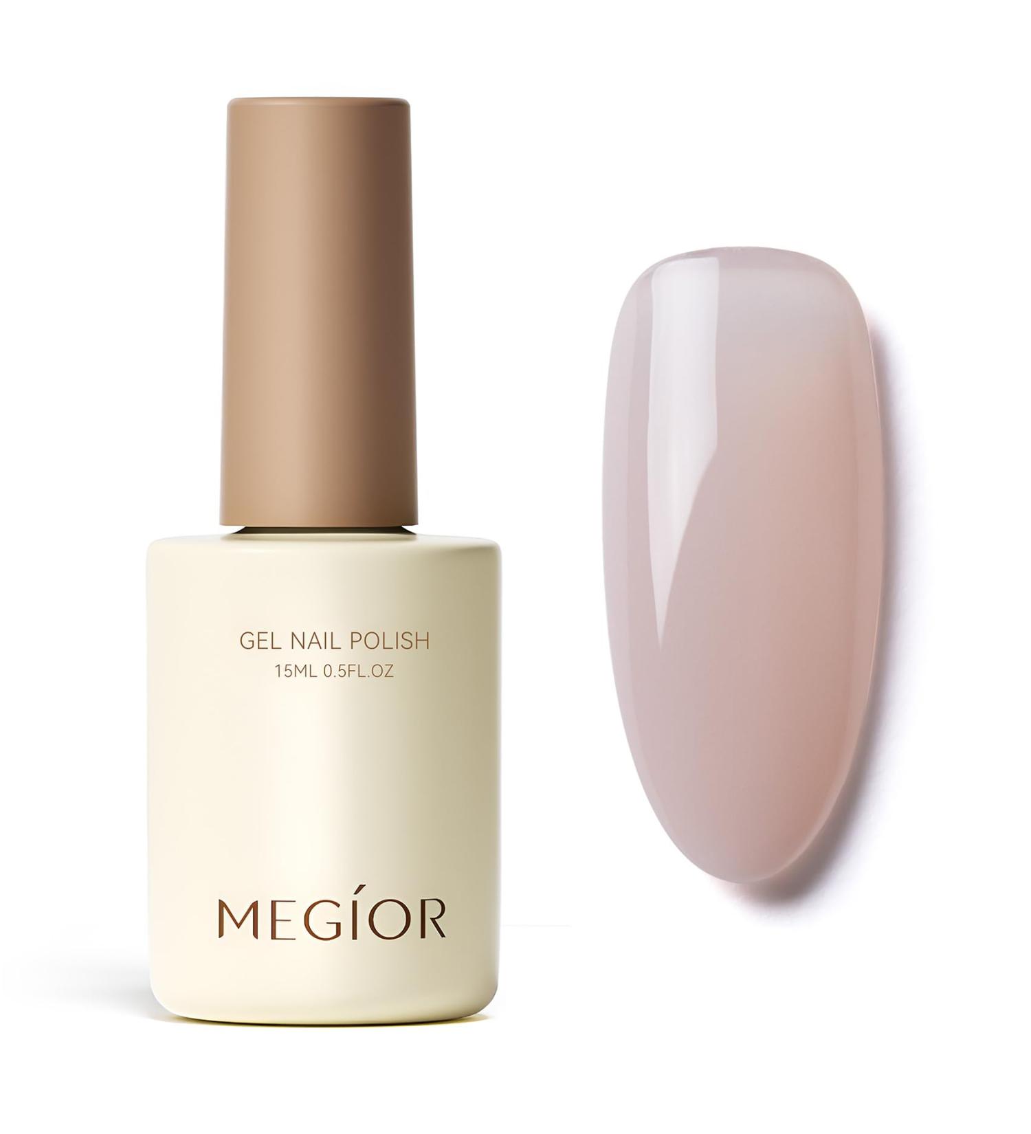 MEGIOR Jelly Nude Gel Nail Polish 15ML Nude Pink Gel Polish 1PC Nail Polish Gel Soak Off UV Gel Polish Translucent Color Neutral Gel Polish for Nail Art Manicure DIY at Home - Buy Online on GoSupps.com