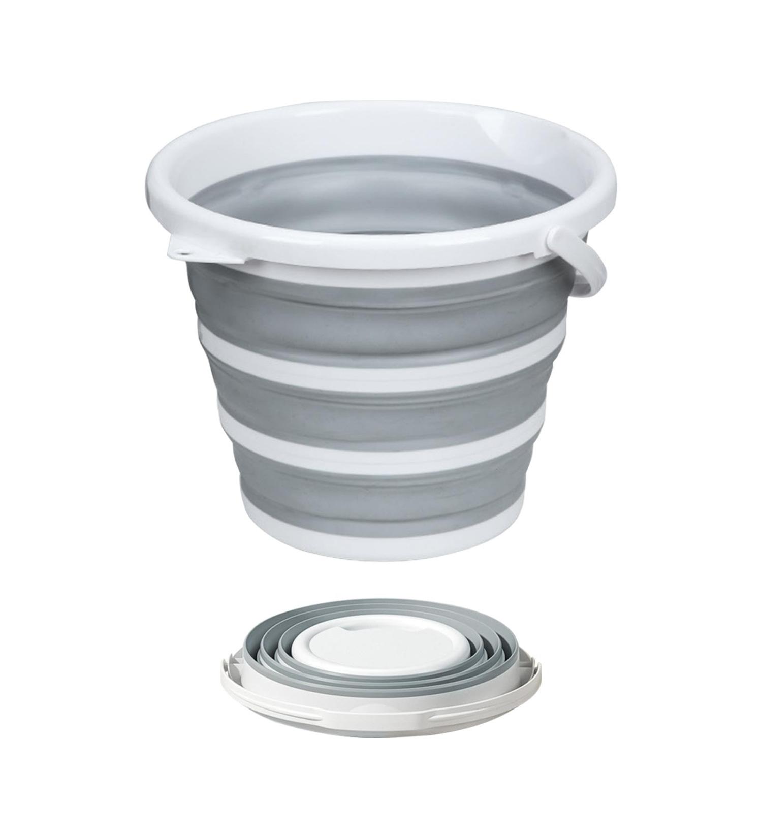 Shakven Foldable Bucket with Handle | Ergonomic Water Bucket with Large Capacity - 10L Space-Saving Fishing Bucket Portable Water Bucket with Handle for Camping - Buy Online on GoSupps.com